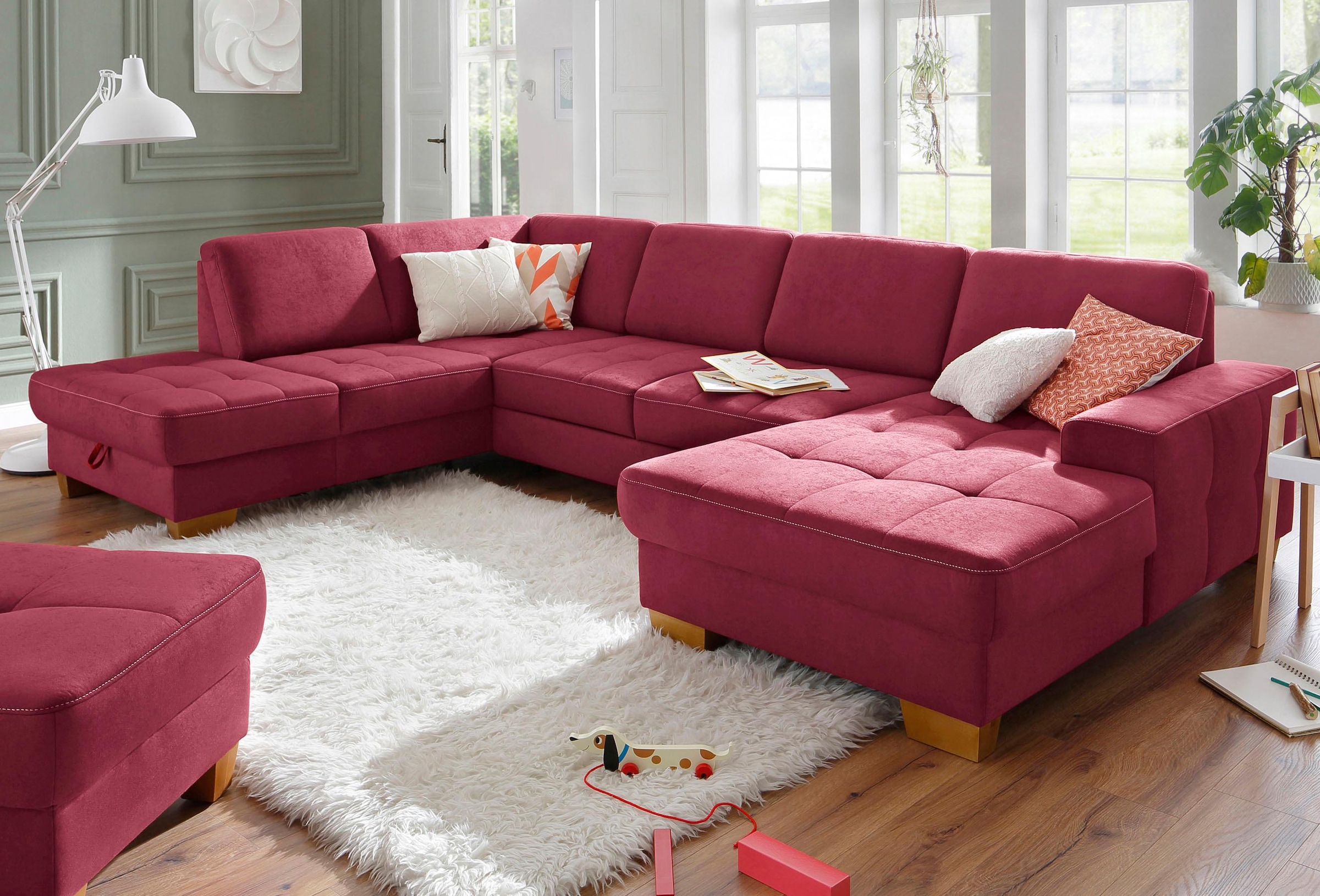 Home affaire Wohnlandschaft »Puccini U-Form« mit Federkern, Sitztiefenverst günstig online kaufen