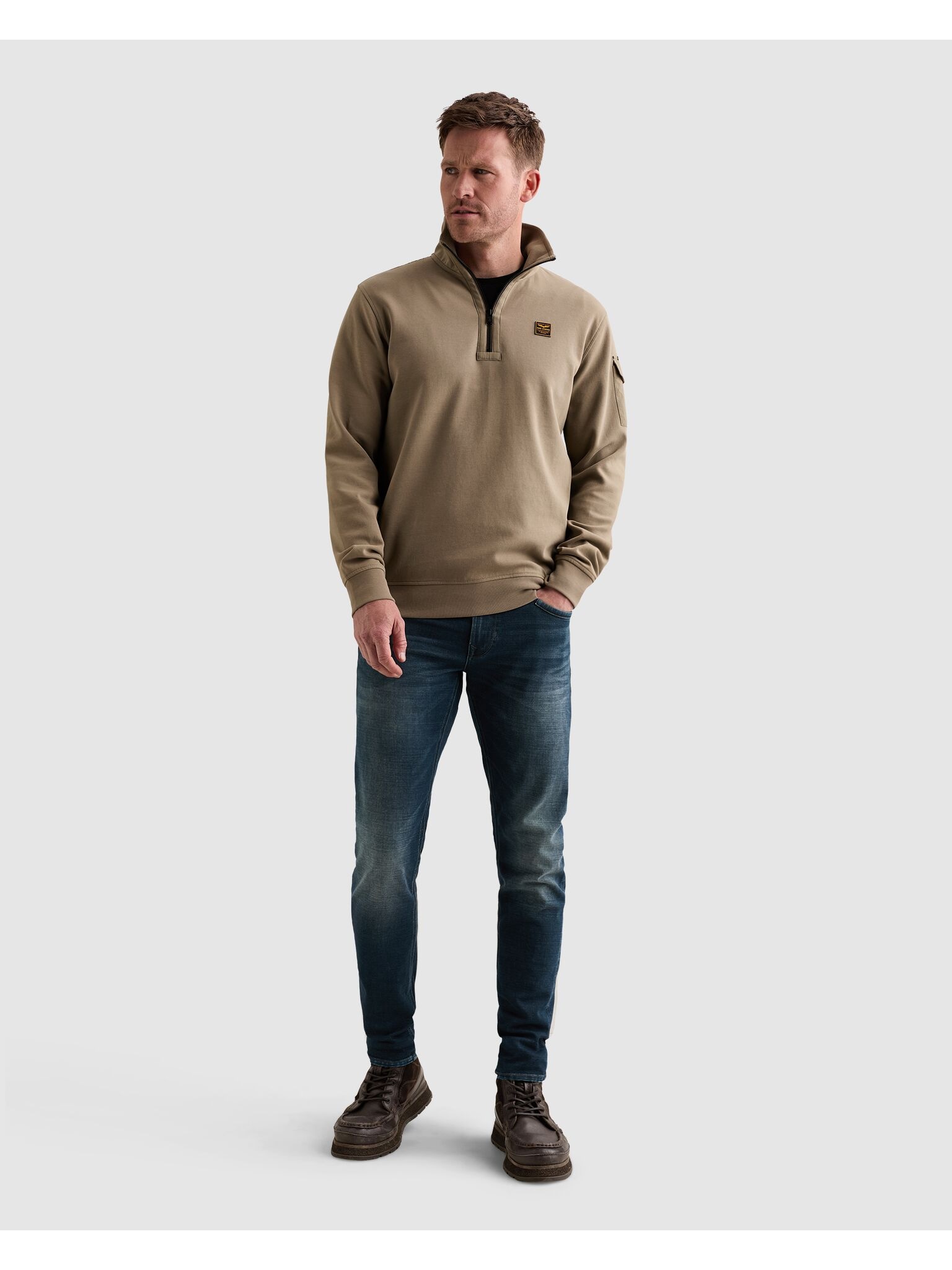PME LEGEND Sweatshirt , mit Troyer Kragen und Ärmeltasche
