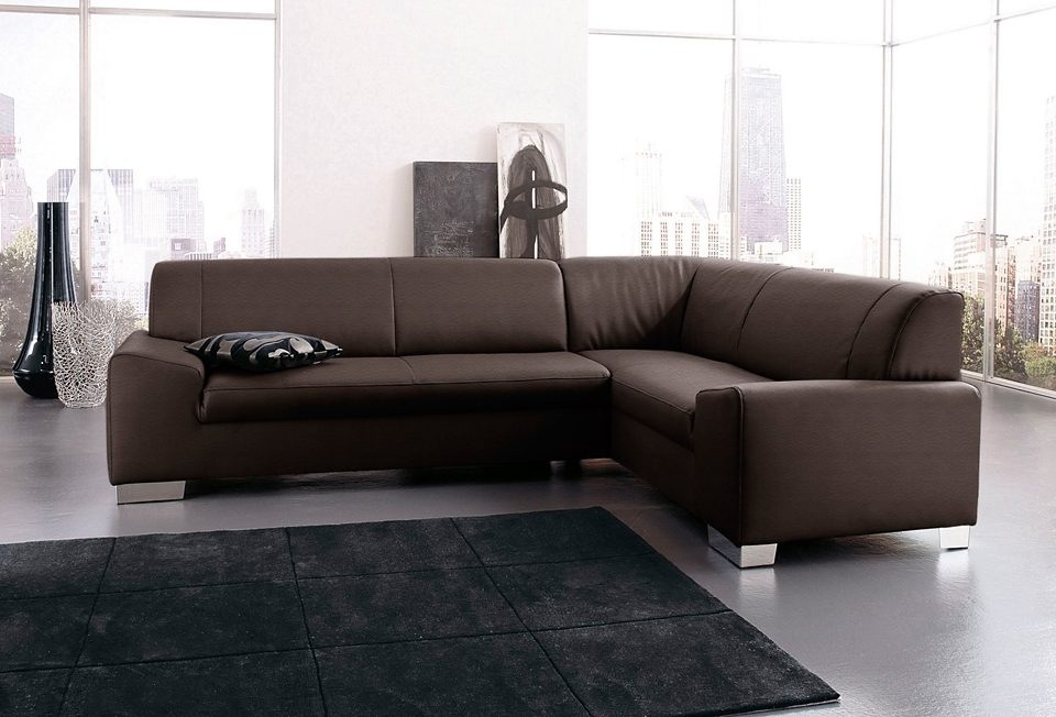 DOMO collection Ecksofa »Alisson, zeitlose Optik, flache Armlehnen, L-Form« günstig online kaufen