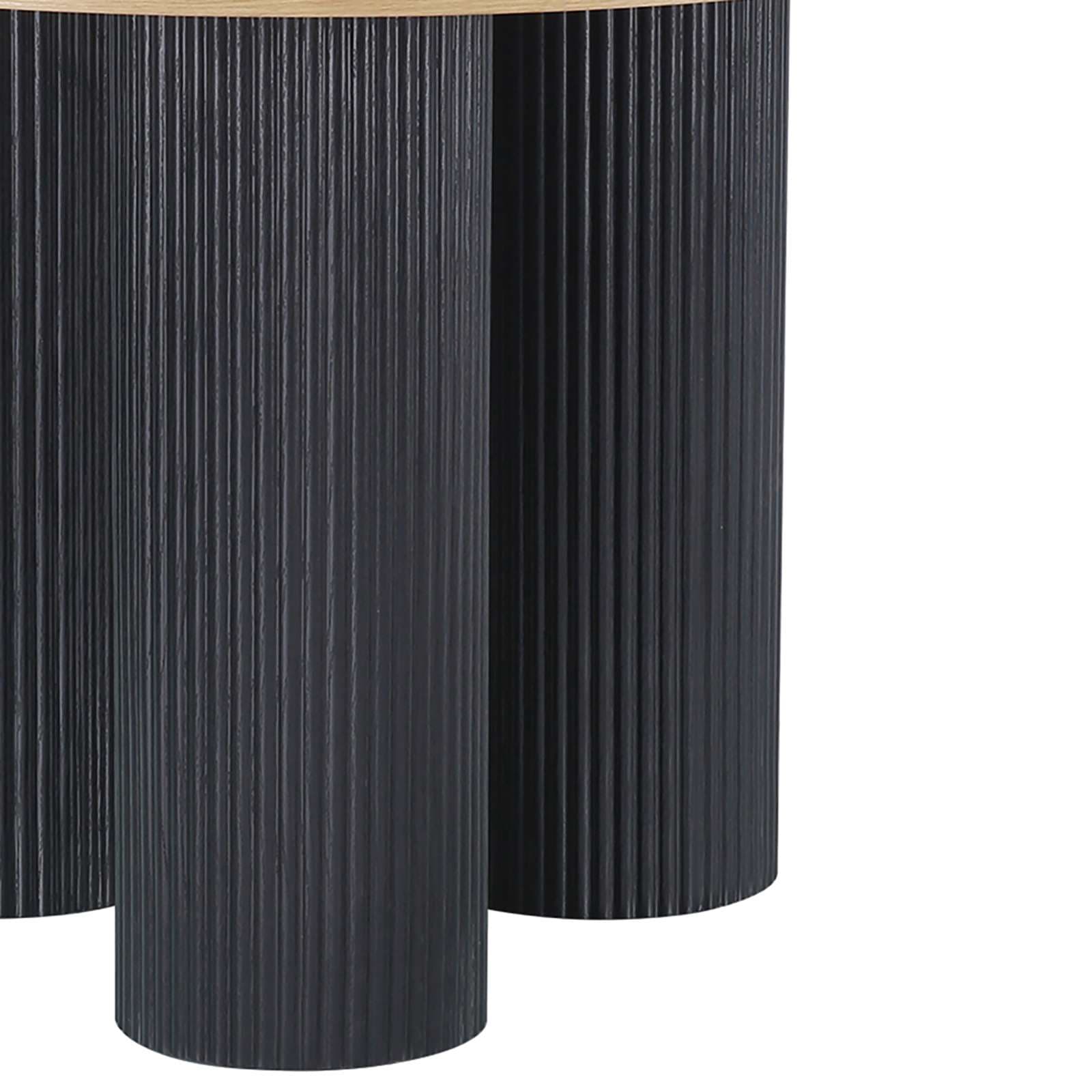 OTTO home Esstisch »Mandan«, rund, 110x110 cm, 25 cm runde Beine mit Rillenstruktur, Höhe 76 cm