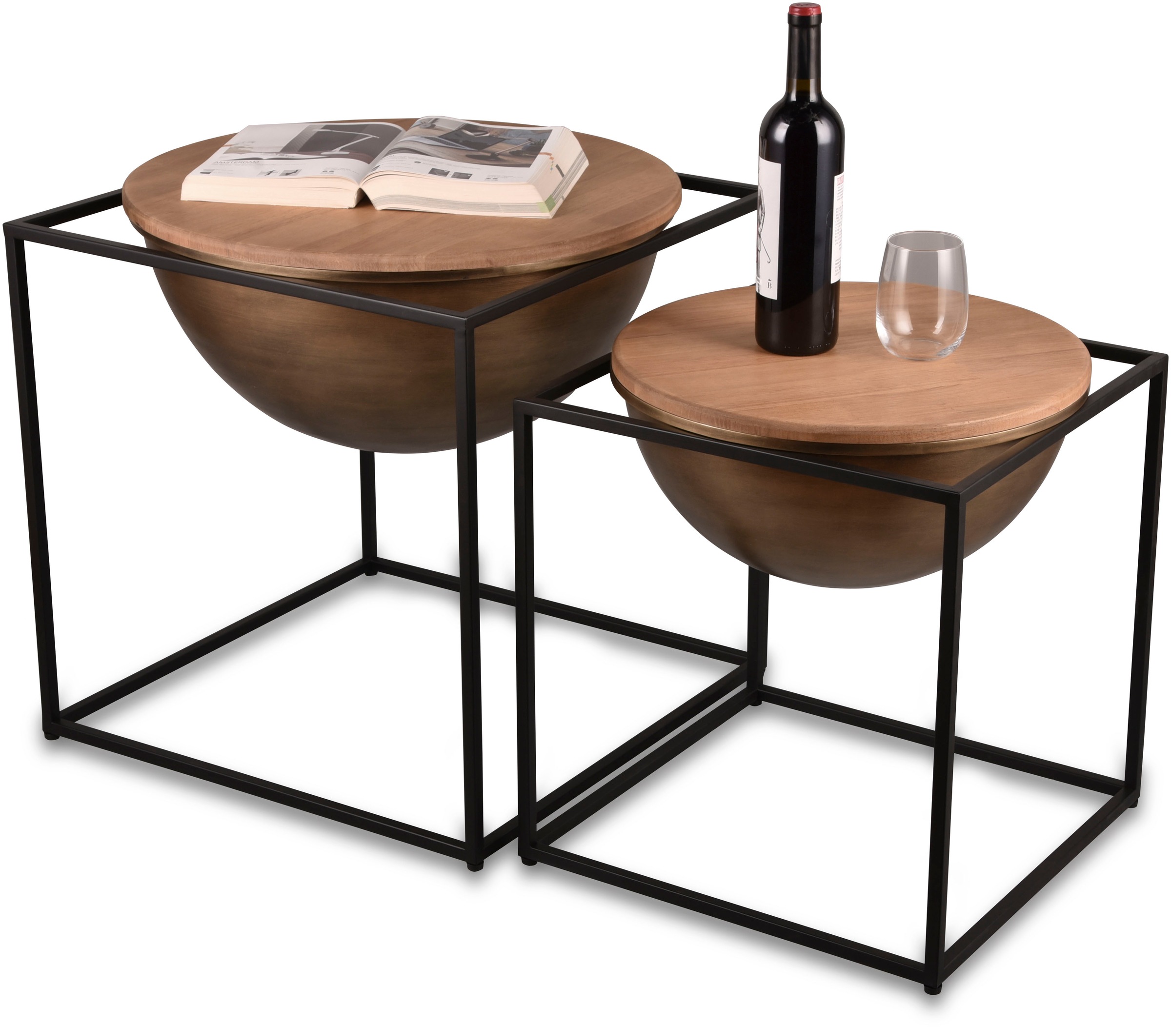 MIRRORS AND MORE Beistelltisch »Celli« 1 Stk. tlg. Kombination aus Holz und günstig online kaufen