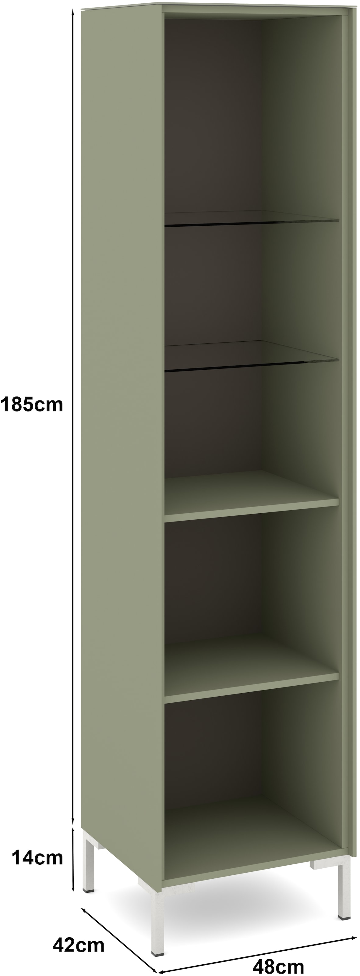 set one by Musterring Standvitrine »Reno« 1 Stk. tlg. Mit Winkelfuß in diversen Farben, 199 cm Höhe & Farbauswahl