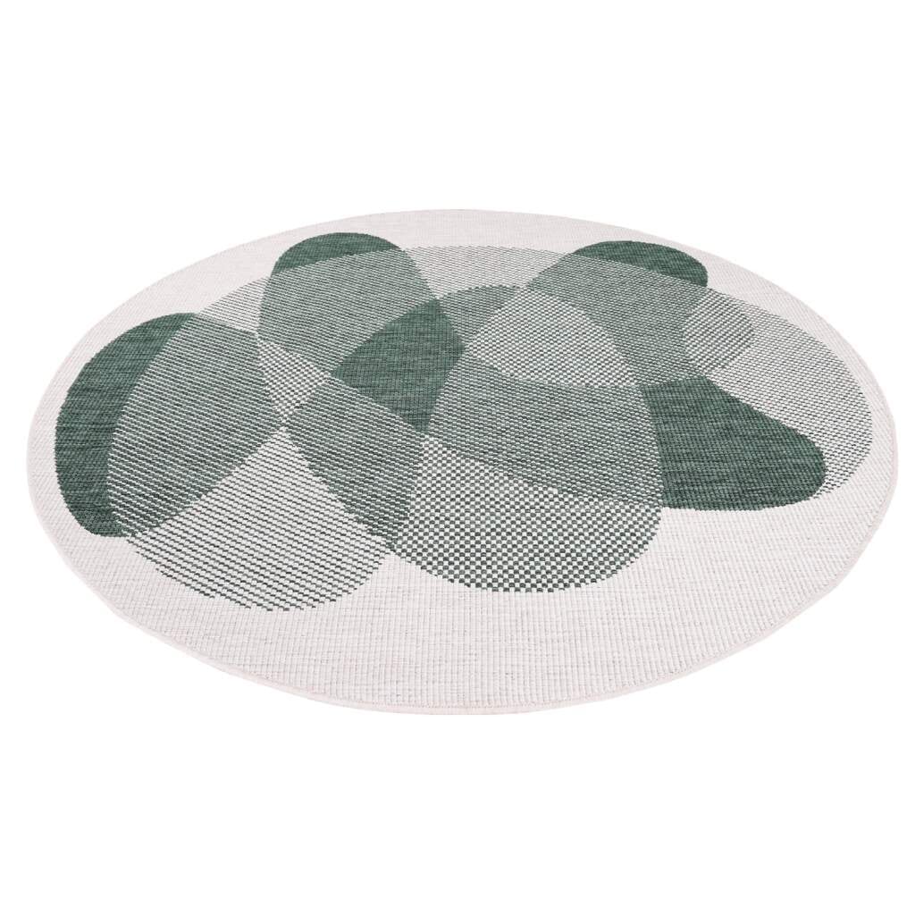 Carpet City Outdoorteppich »DUO RUG 5835«, rund, 5 mm Höhe, Wendeteppich Wetterfest In- & Outdoor, Balkon, Terrasse, Wohnzimmer