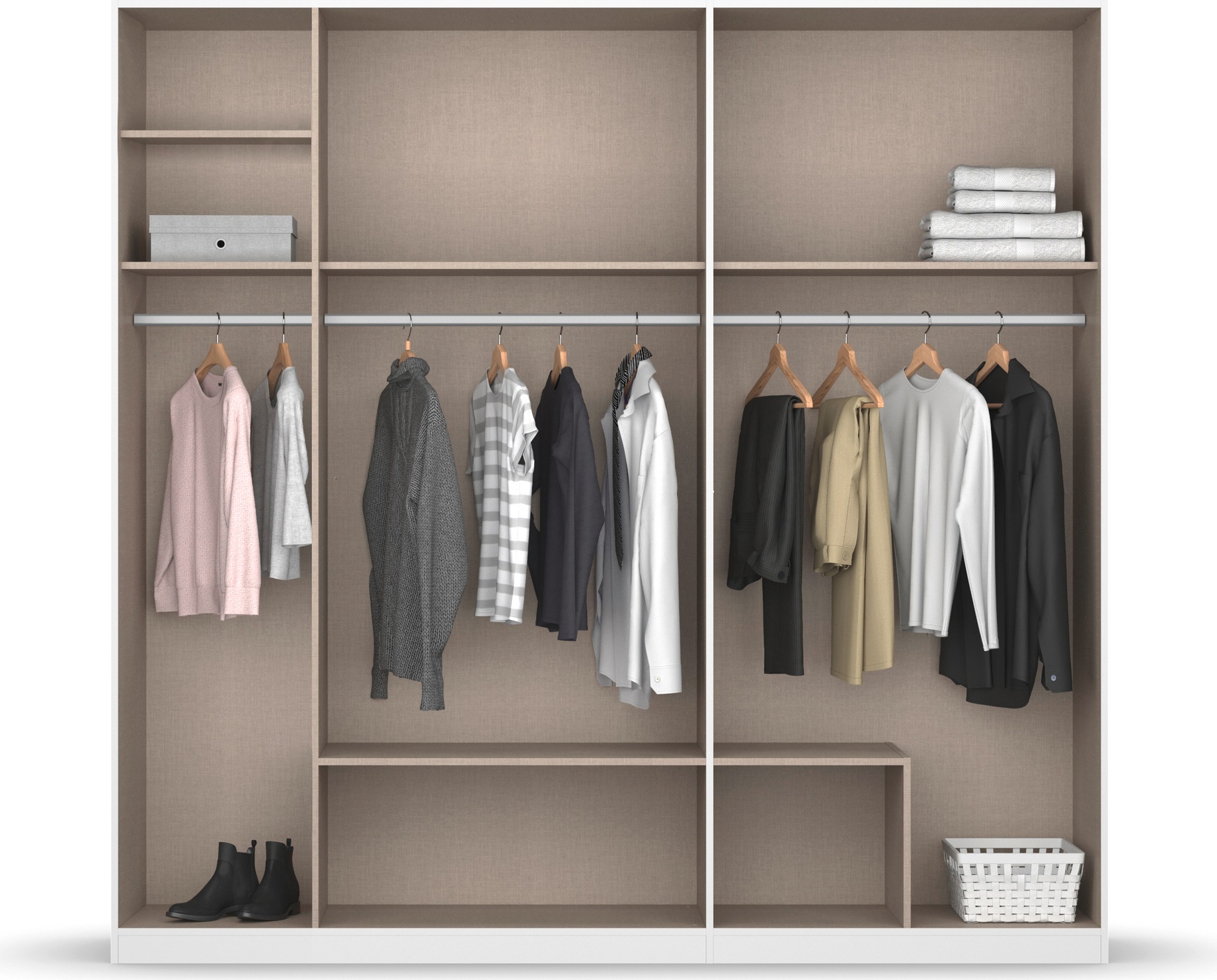 rauch Drehtürenschrank »Kleiderschrank Schrank Garderobe Schlafzimmerschrank DAVOA«, mit farblich abgesetzten Schubkästen in Eiche Artisan MADE IN GERMANY