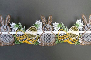Stickereien Plauen Scheibengardine »Osterhasen«, (1 St.) günstig online kaufen