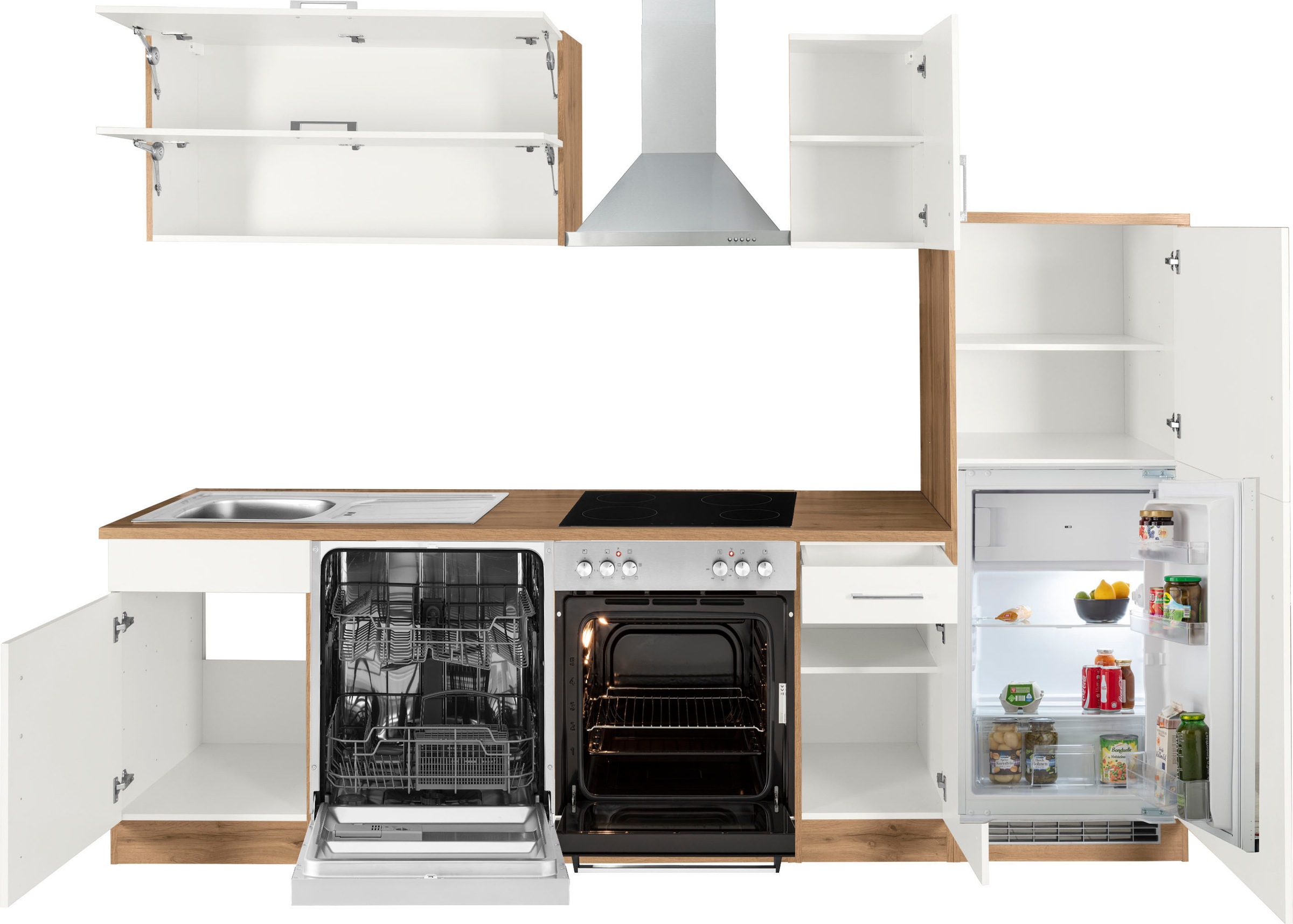KOCHSTATION Küchenzeile »KS-Colmar«, mit E-Geräten, Breite 270 cm