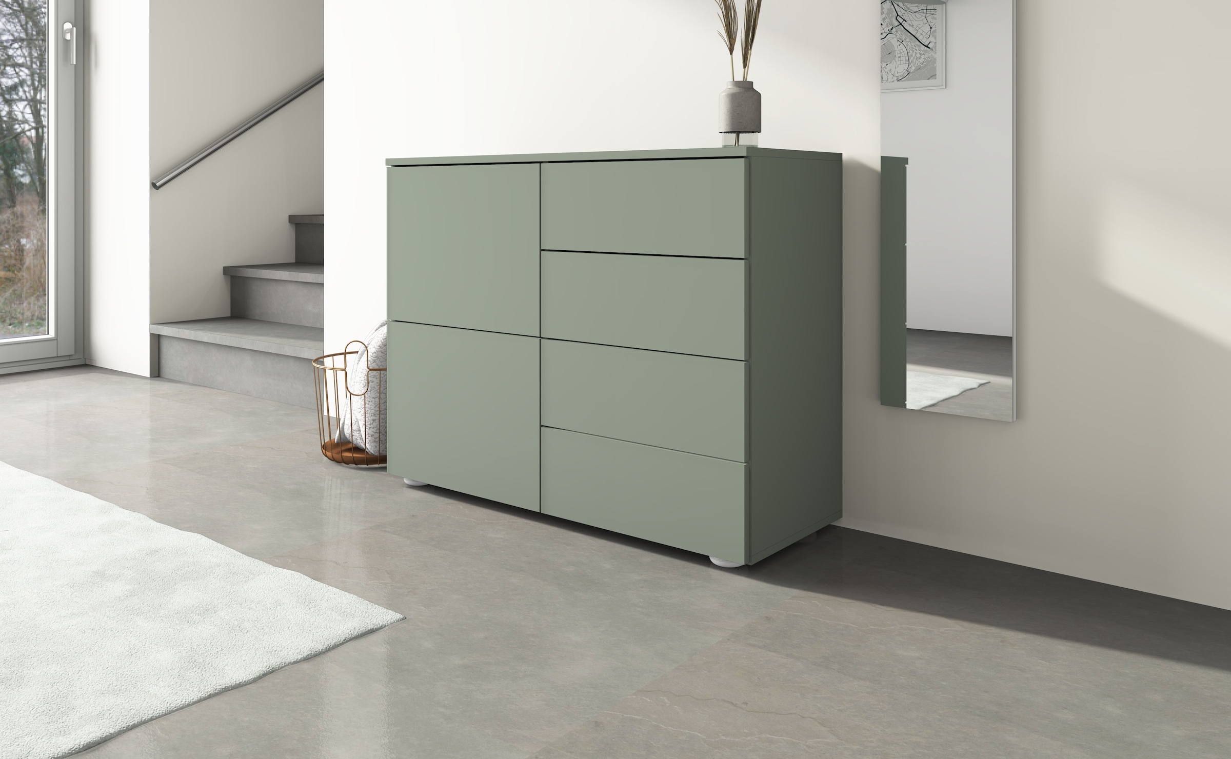 borchardt Möbel Kommode »Rova, modern, grifflos, praktisch, 2 Türen« Push-To-Open, verstellbare Einlegeböden, viel Stauraum, Breite 93cm