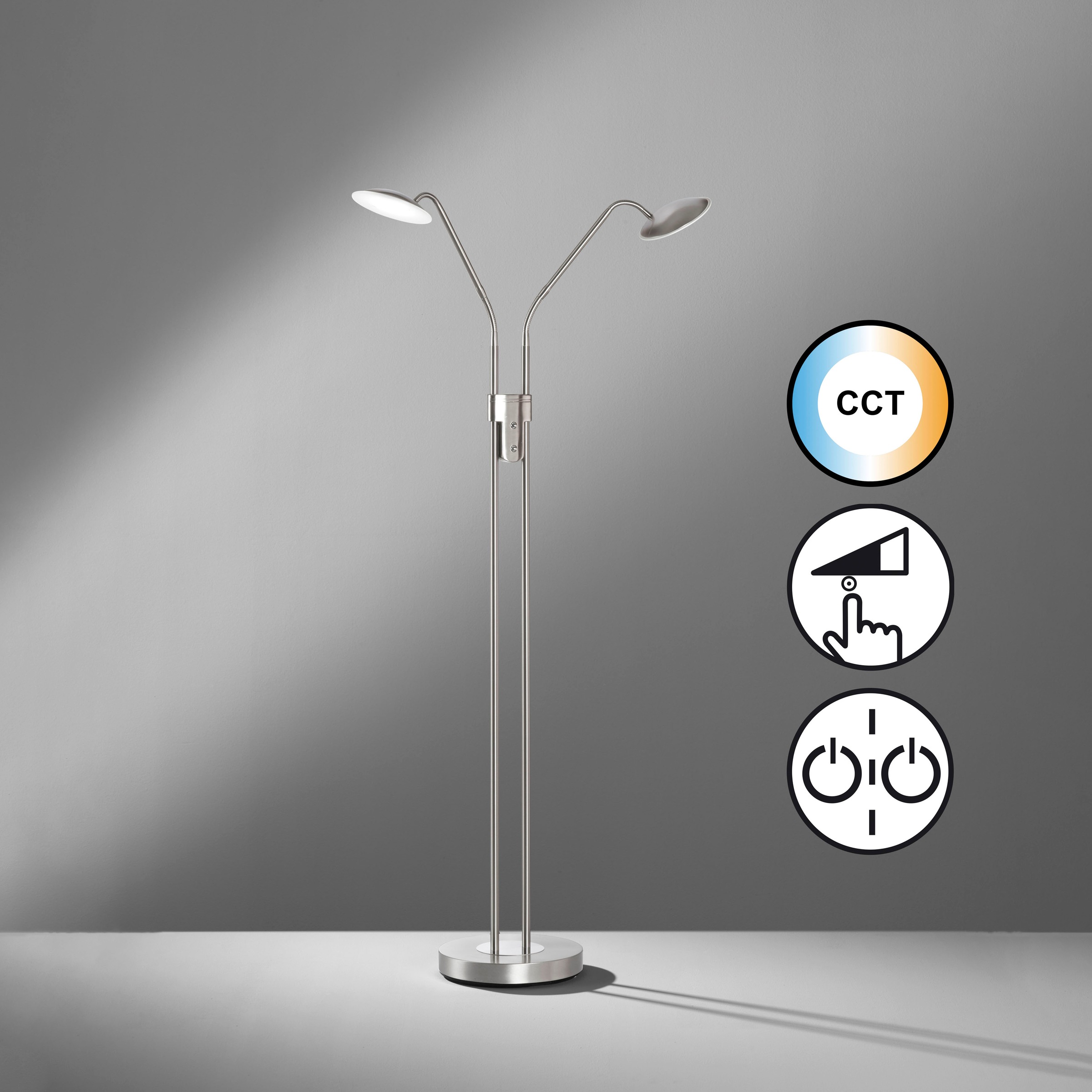FISCHER & HONSEL Stehlampe »Tallri«, 2 flammig, Leuchtmittel LED-Modul | LED fest integriert, langlebige LED, dimmbar