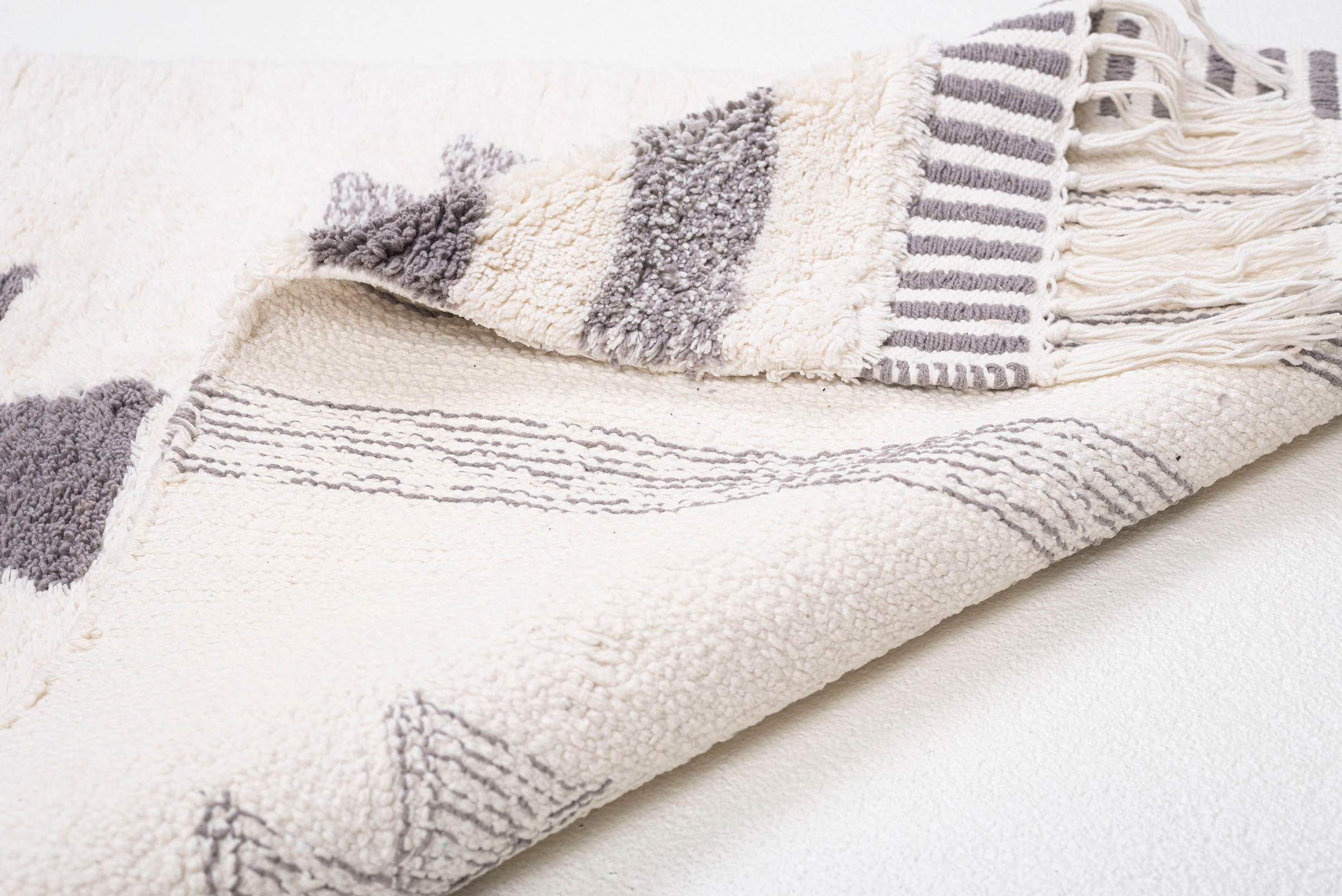 TOM TAILOR HOME Badematte »Ethno Bath«, fußbodenheizungsgeeignet, Badteppich, Berber Look, mit Fransen, reine Baumwolle