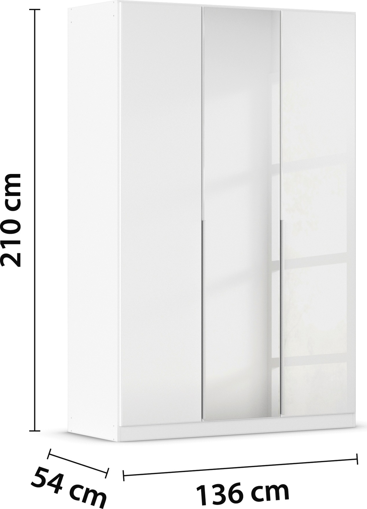 rauch Drehtürenschrank »Kleiderschrank Kleiderschränke Schrank Garderobe AGORDO mit Glasfront«, (in zwei Griff-Farben), durchdachte Innenausstattung, in 6 Breiten und 2 Höhen MADE IN GERMANY