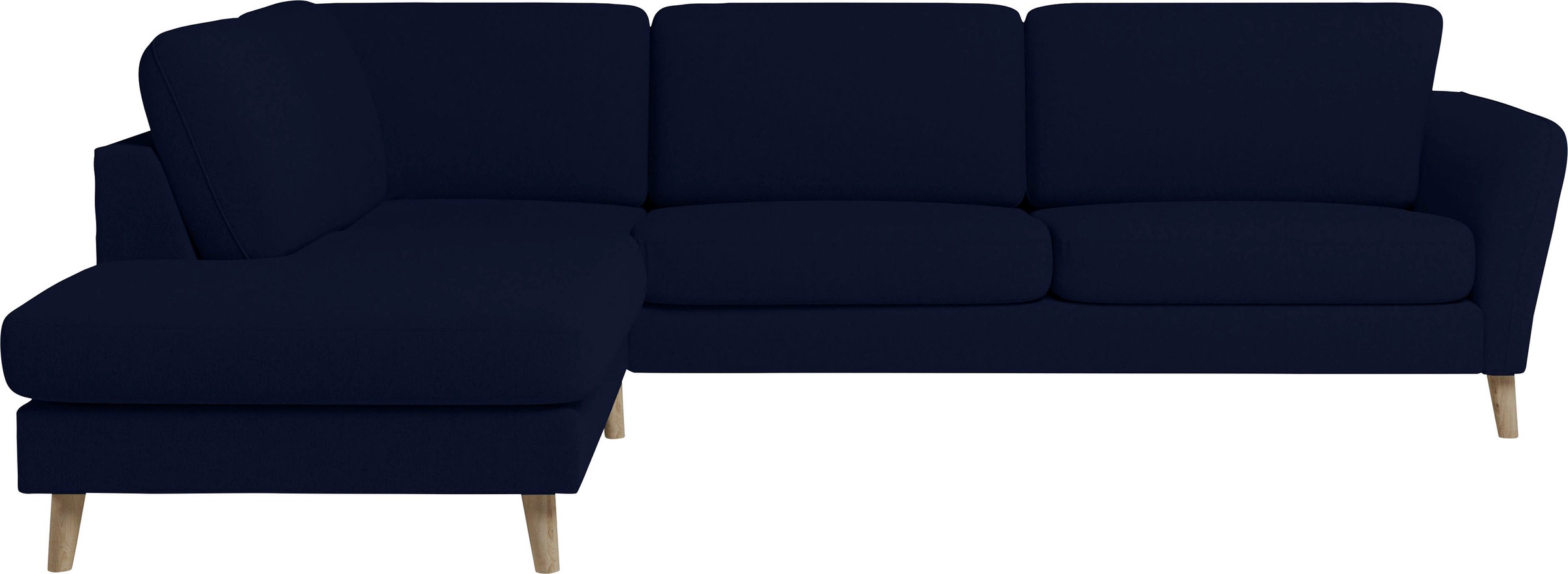 Home affaire Ecksofa »MARSEILLE 278/202 cm, L-Form, Ottom. rechts/links«, Massivholzbeine aus Eiche, in verschieden Bezügen und Farbvarianten