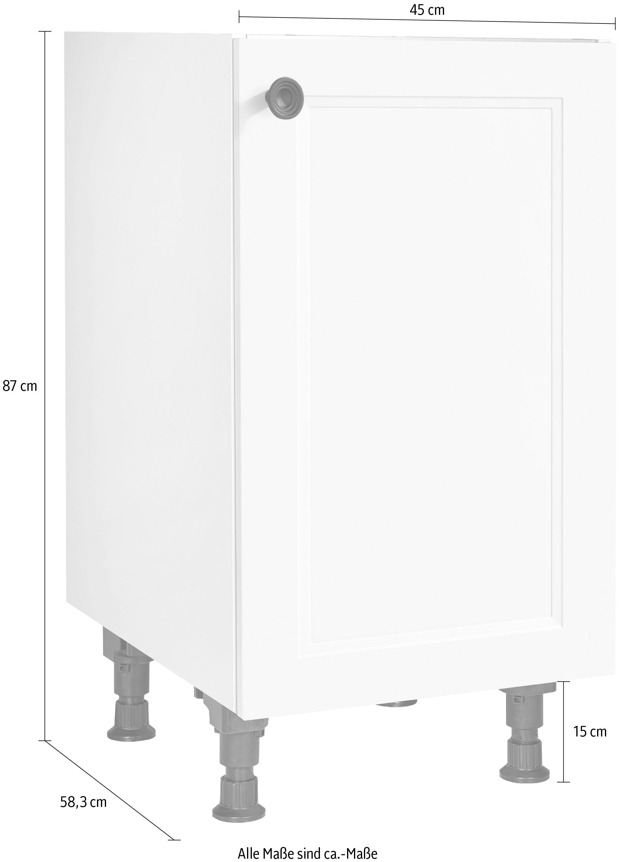 nobilia® Spülenschrank »"Cascada", Ausrichtung wählbar, vormontiert, in den Breiten«, 45 und 60 cm, mit höhenverstellbaren Sockelfüßen