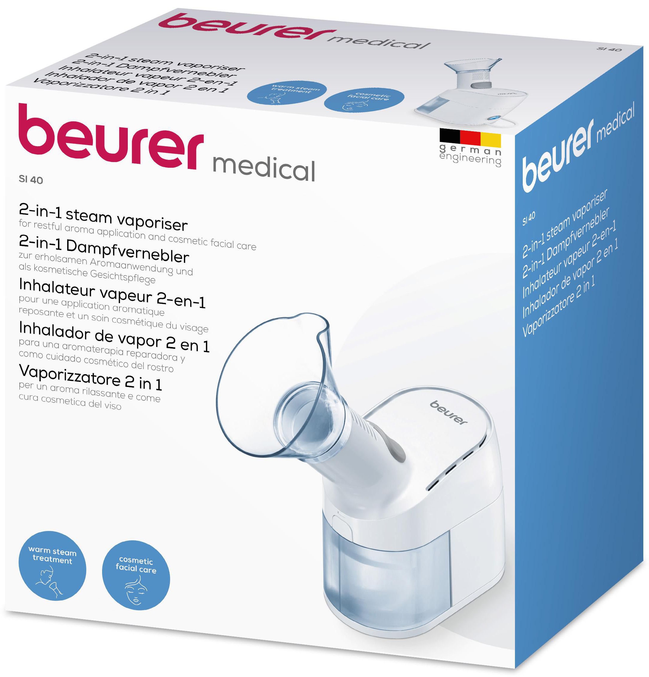 BEURER Inhalationsgerät »SI 40, Warmdampfbehandlung bei Erkältungen mit dem Dampfvernebler«, Einfache & hygienische Reinigung durch abnehmbare Elemente