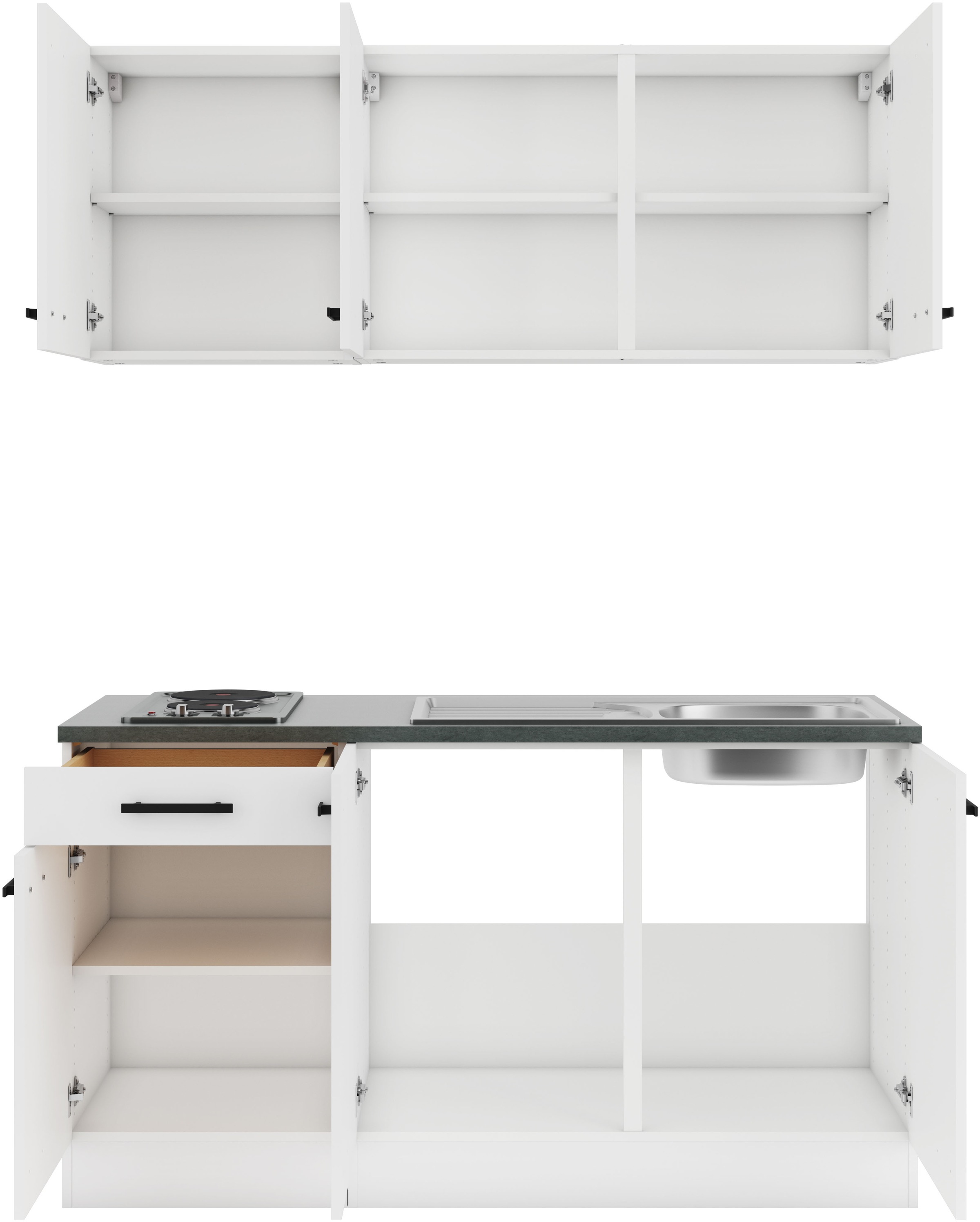 OPTIFIT Pantryküche »Palma«, Breite 150 cm, wahlweise mit Unterbaukühlschrank oder Kochfeld
