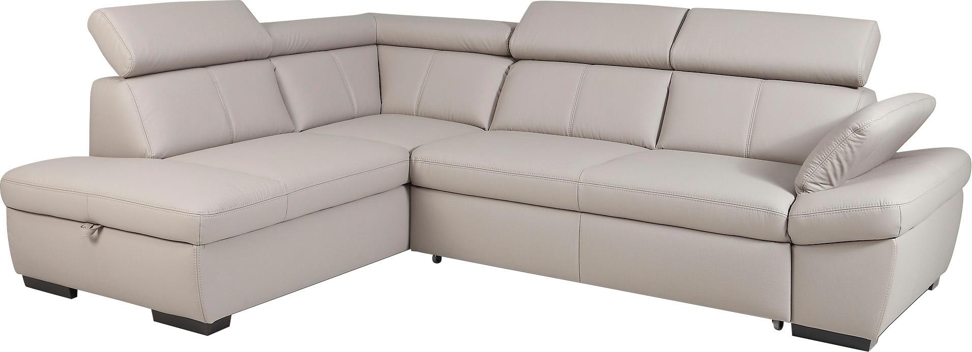 exxpo - sofa fashion Ecksofa »Salerno, klassisch modernes Funktionssofa, hoher Sitzkomfort, L-Form«, inkl. Kopf- und Armteilverstellung, wahlweise mit Bettfunktion