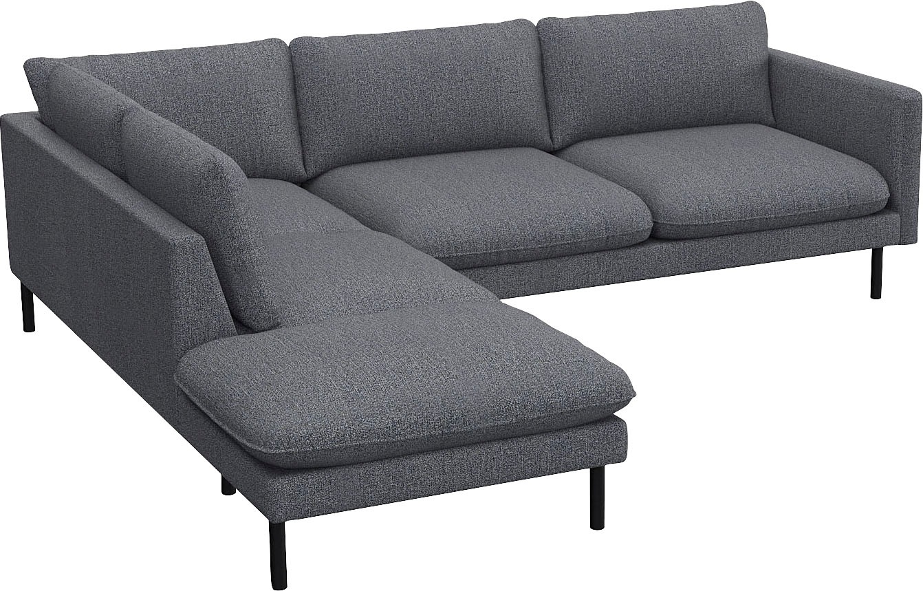 FLEXLUX Ecksofa »Bolzano Designsofa, bequem durch Kaltschaum im Sitz, L-Form«, lose Sitz -& Rückenkissen, hohe Füße