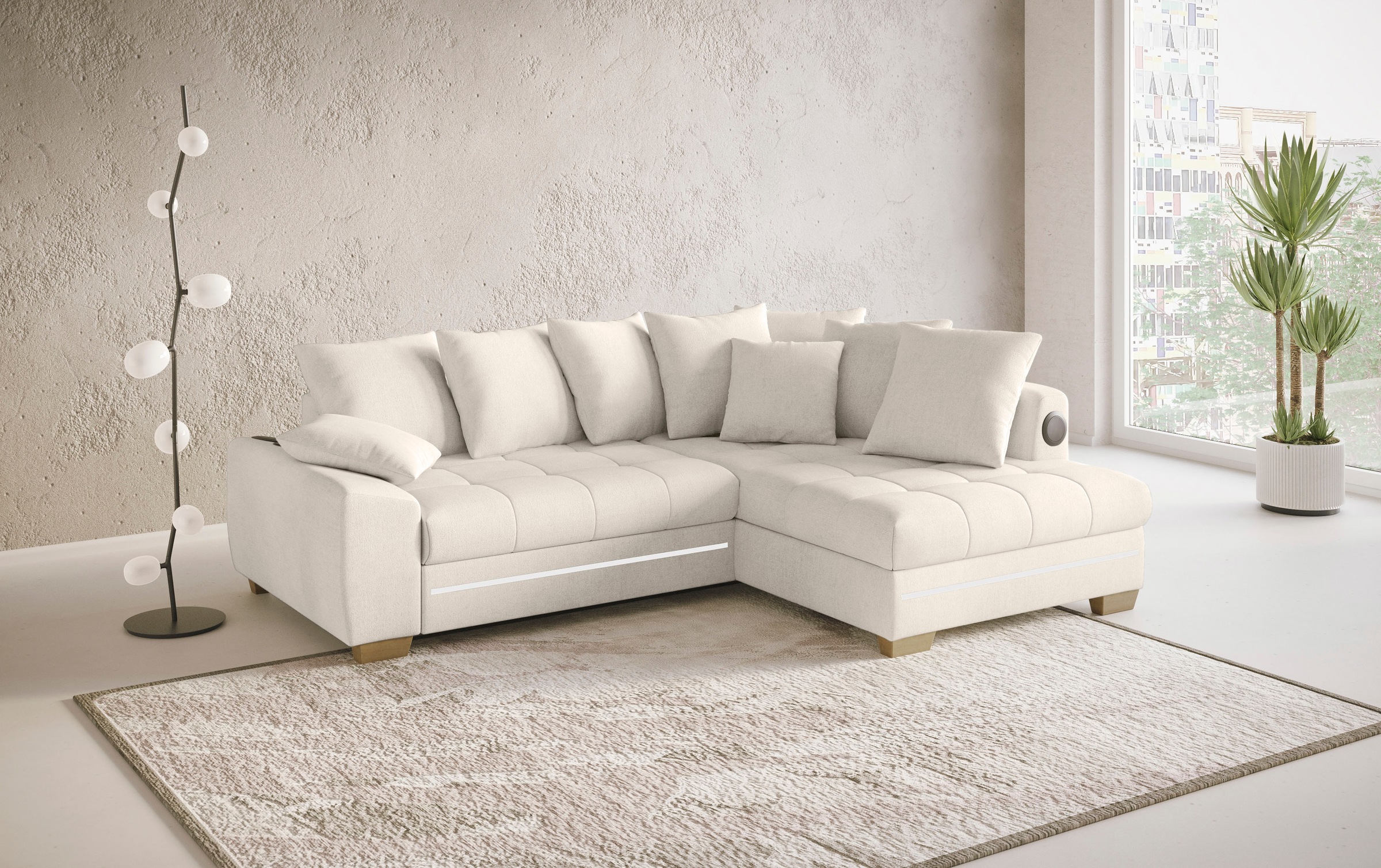 Mr. Couch Ecksofa »Nikita II, L-Form«, mit Kaltschaum, RGB-LED, Soundsystem günstig online kaufen