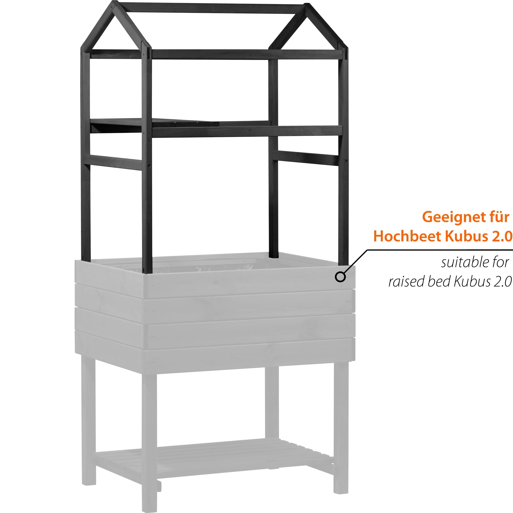 dobar Rankhilfe »Pflanzturm-Aufsatz für Hochbeet Kubus 2.0 mit Ablage, anthrazit« Außenmaße des Pflanzturm-Aufsatzes 74x54x89 cm (LxBxH)