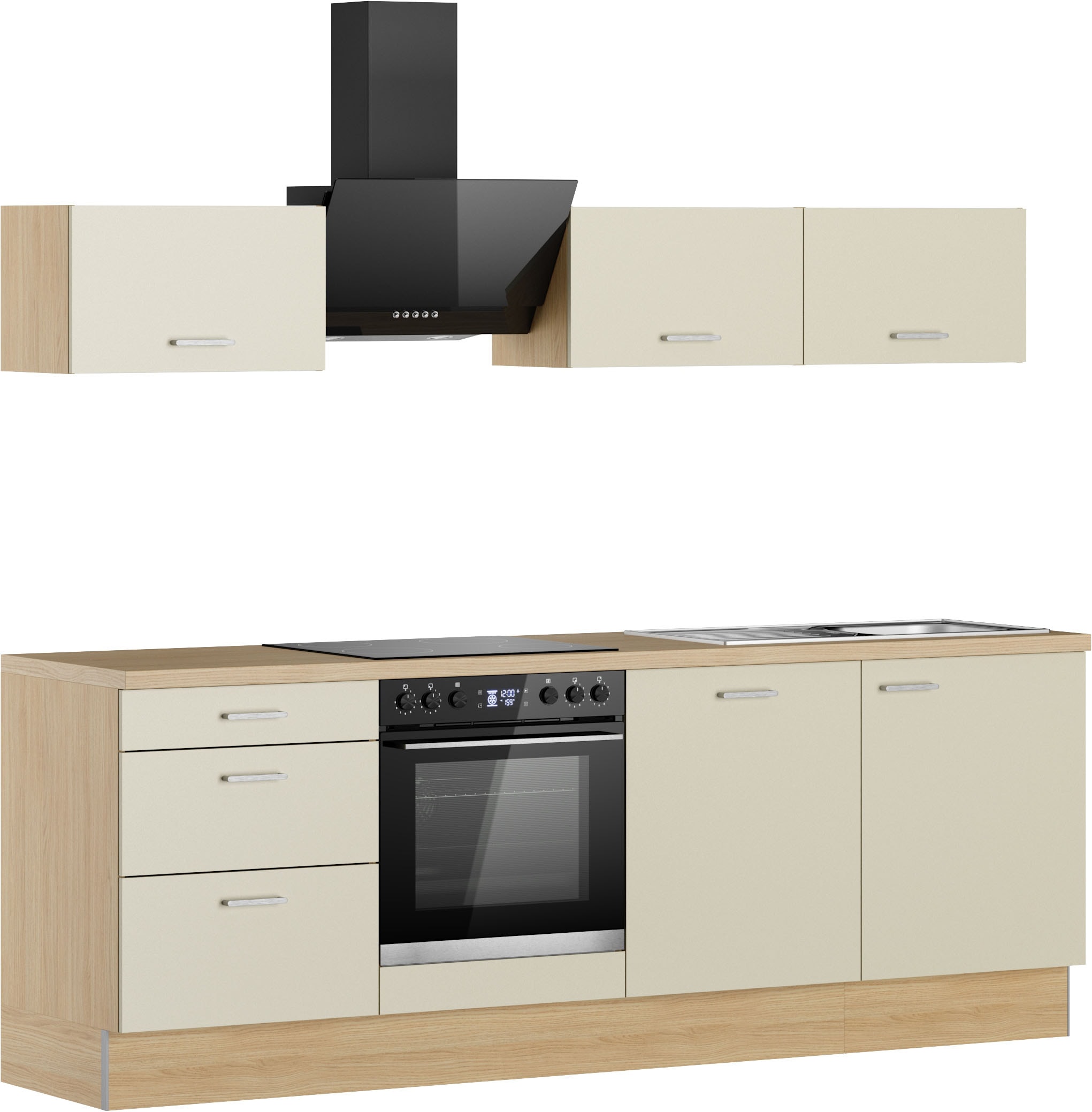 KOCHSTATION Küchenzeile »KS-Sion Breite 240 cm« schnelle Montage OPTIsnap, wahlw. m.HANSEATIC-E-Geräten u.Stand Alone