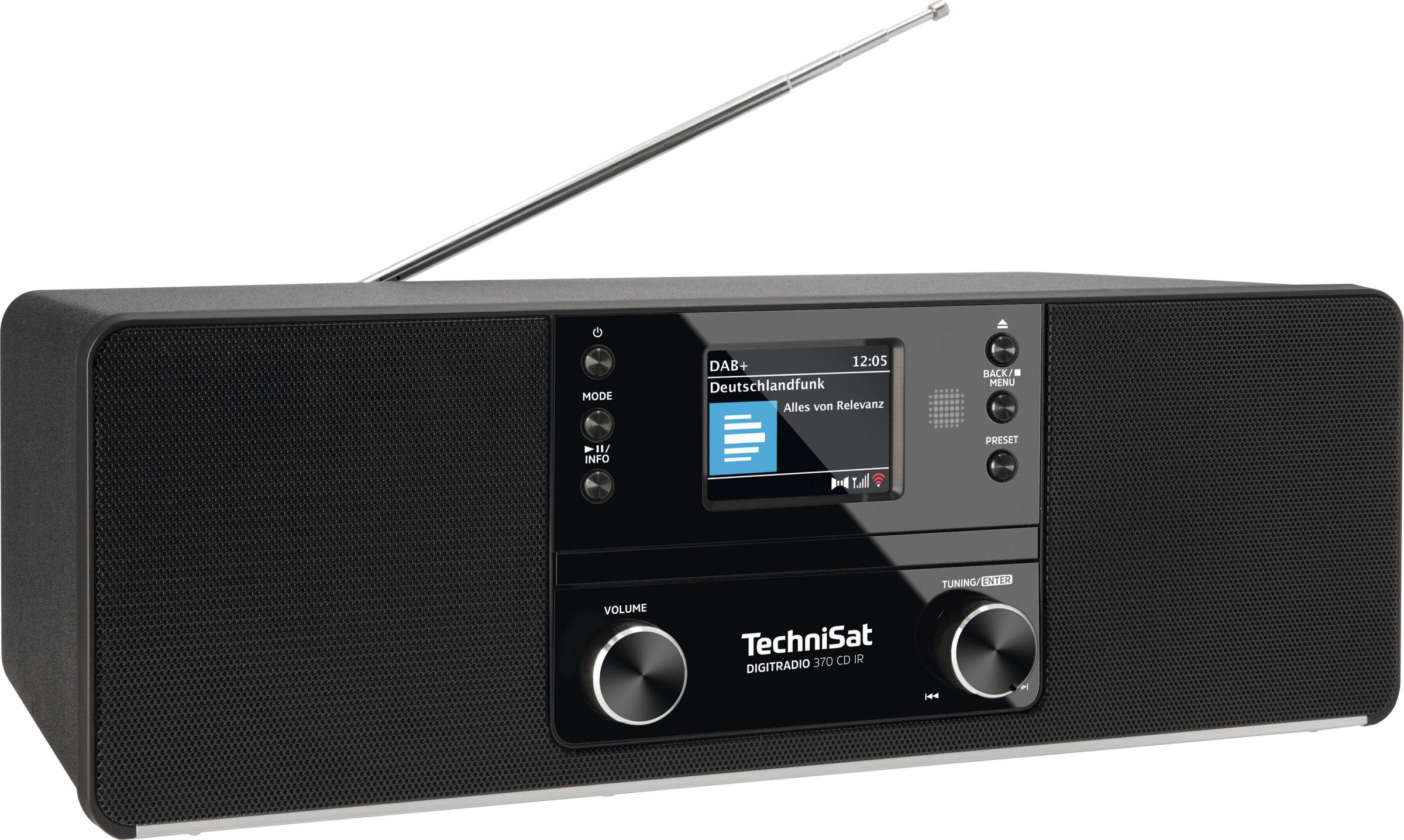 TECHNISAT Digitalradio (DAB+) »DIGITRADIO 370 CD IR« (Bluetooth WLAN Digitalradio (DAB+) UKW mit RDS 10 W) schwarz