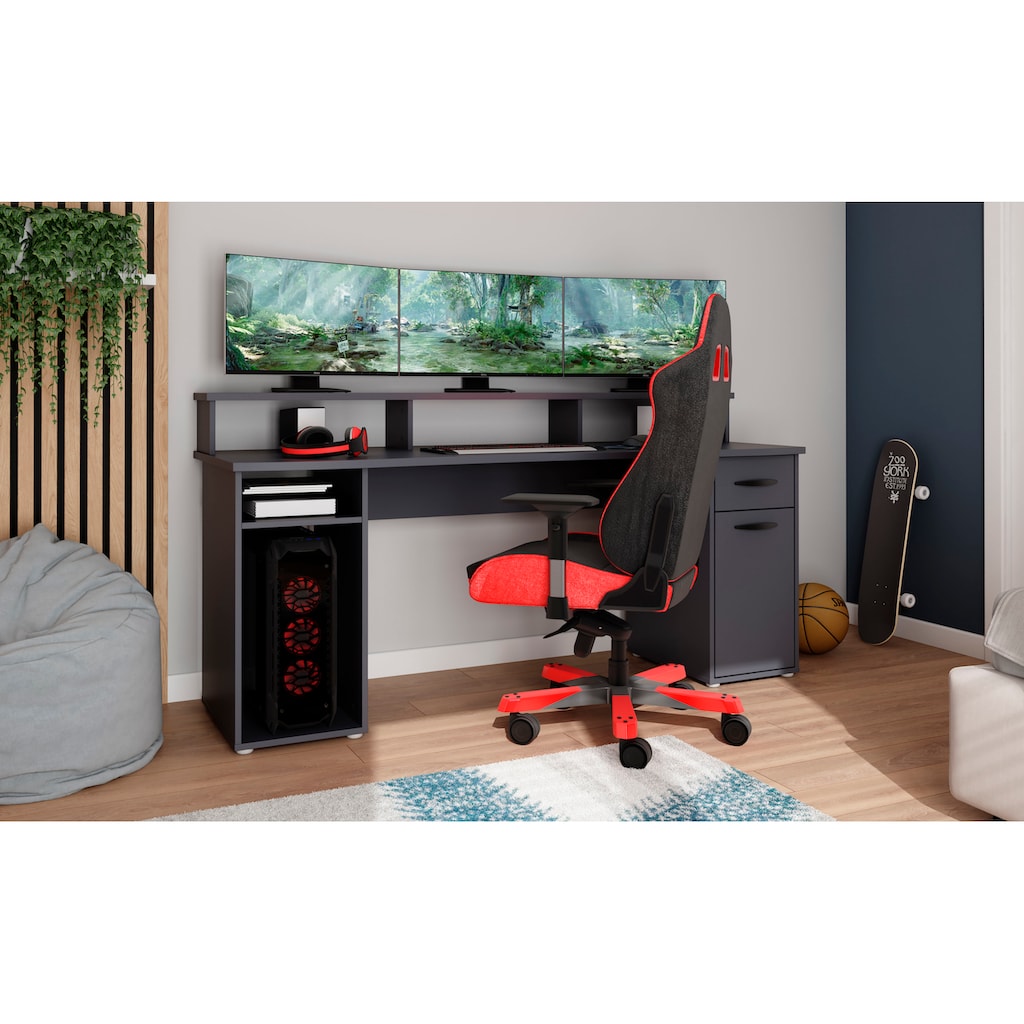 byLIVING Gamingtisch »Fantastic«, mit Aufsatz, Breite 180 cm