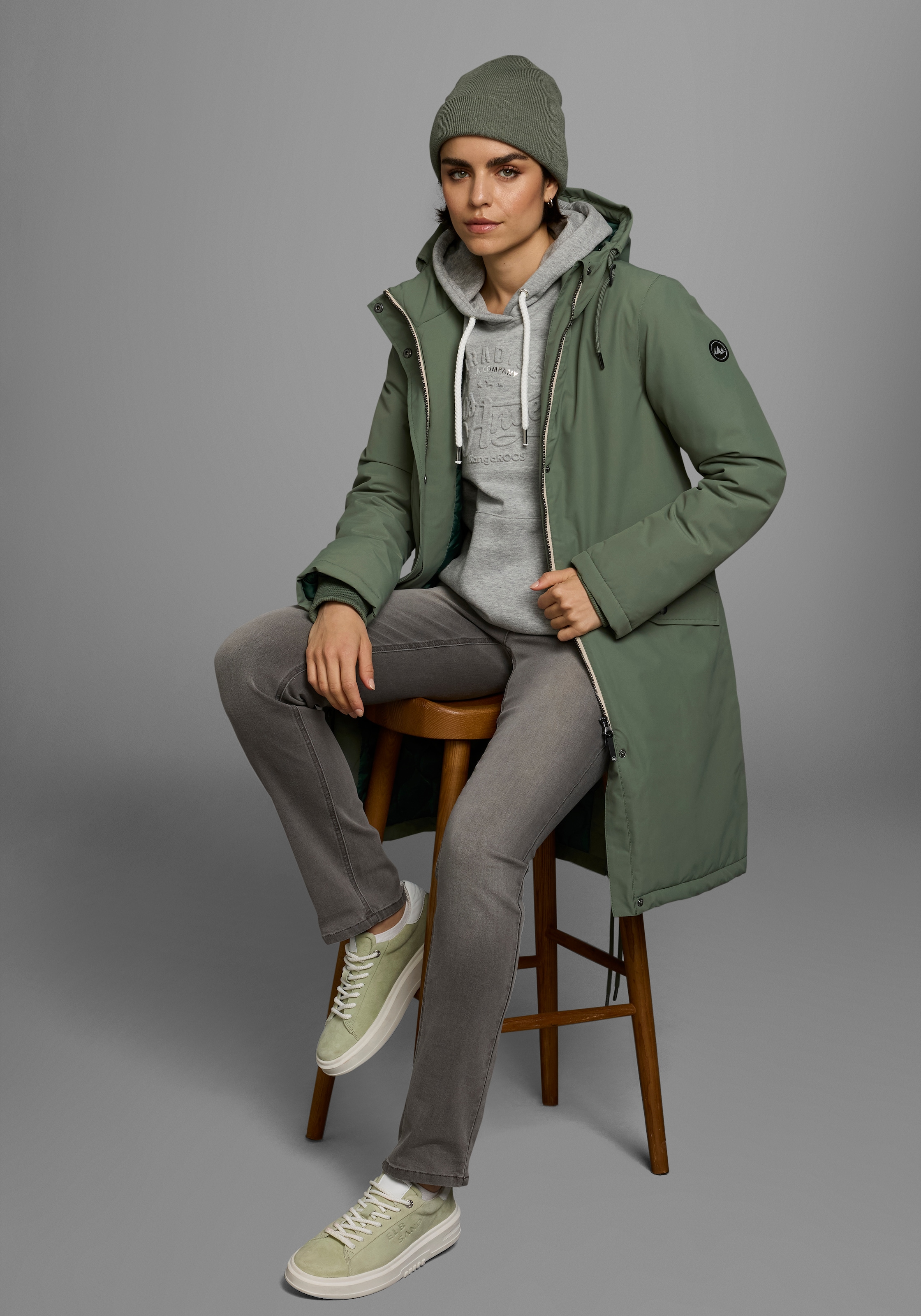 Polarino Parka, mit Kapuze, Atmungsaktiv, winddicht, wasserdicht, Im Oversize Look