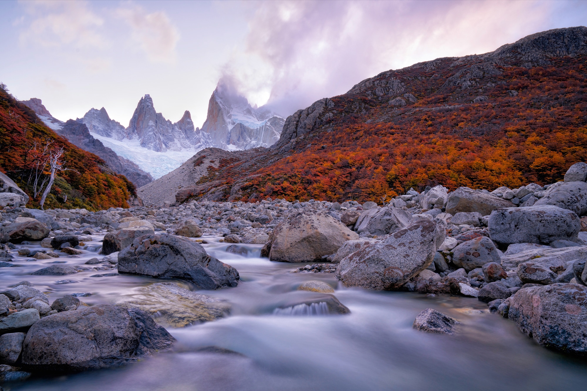 Papermoon Fototapete »Photo-Art JOHN FAN, FITZ ROY UNTER DER TWILIGHT« günstig online kaufen