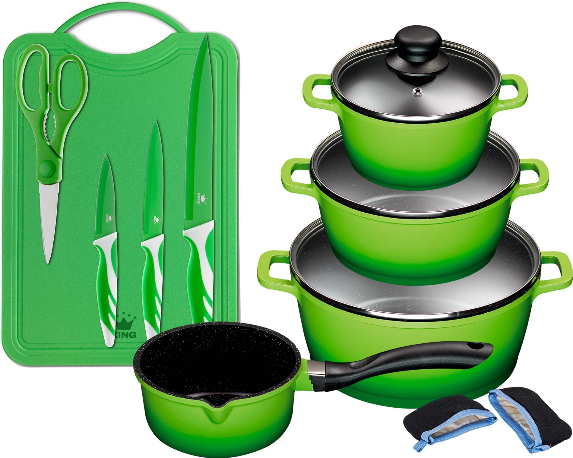 KING Topf-Set »ALUGUSS« Set, je 1 Kochtopf 16/20/24 cm, 1 Stieltopf 16 cm, günstig online kaufen