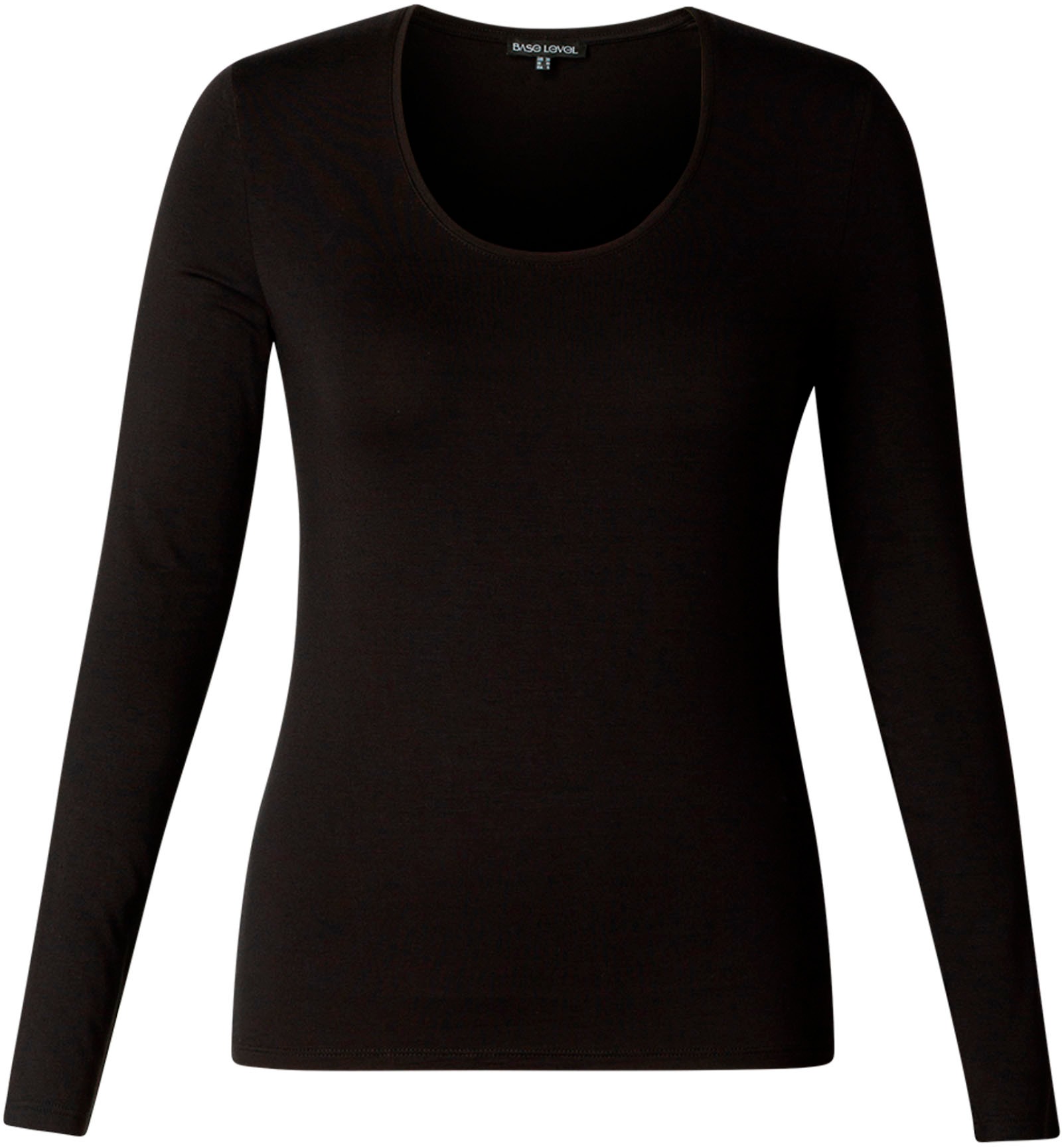 Base Level Curvy Langarmshirt, mit Rundhalsausschnitt