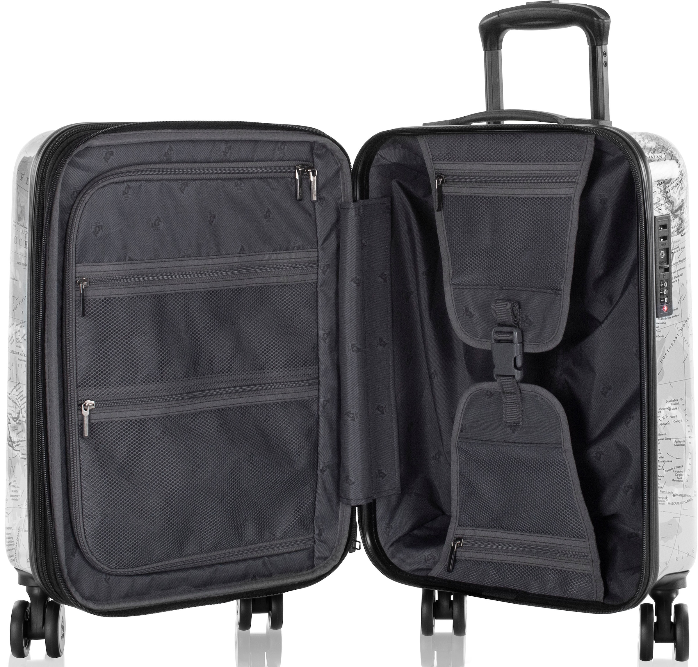 Heys Hartschalen-Trolley »Journey 3G schwarz/weiß, 53 cm«, 4 Rollen, Heys x Joachim Llambi Handgepäck-Koffer Reisegepäck