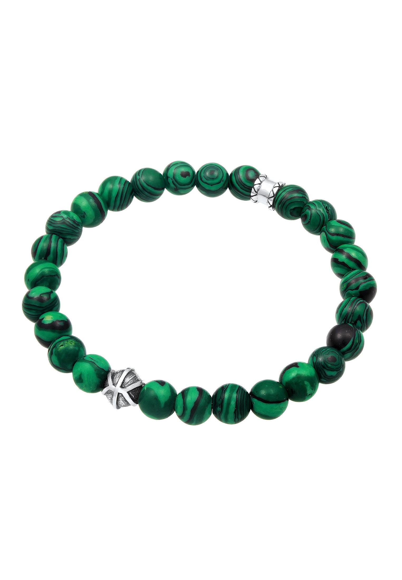 Malachit »Herren Bead online synth. 925 Armband Oxidiert bestellen Silber« Kuzzoi