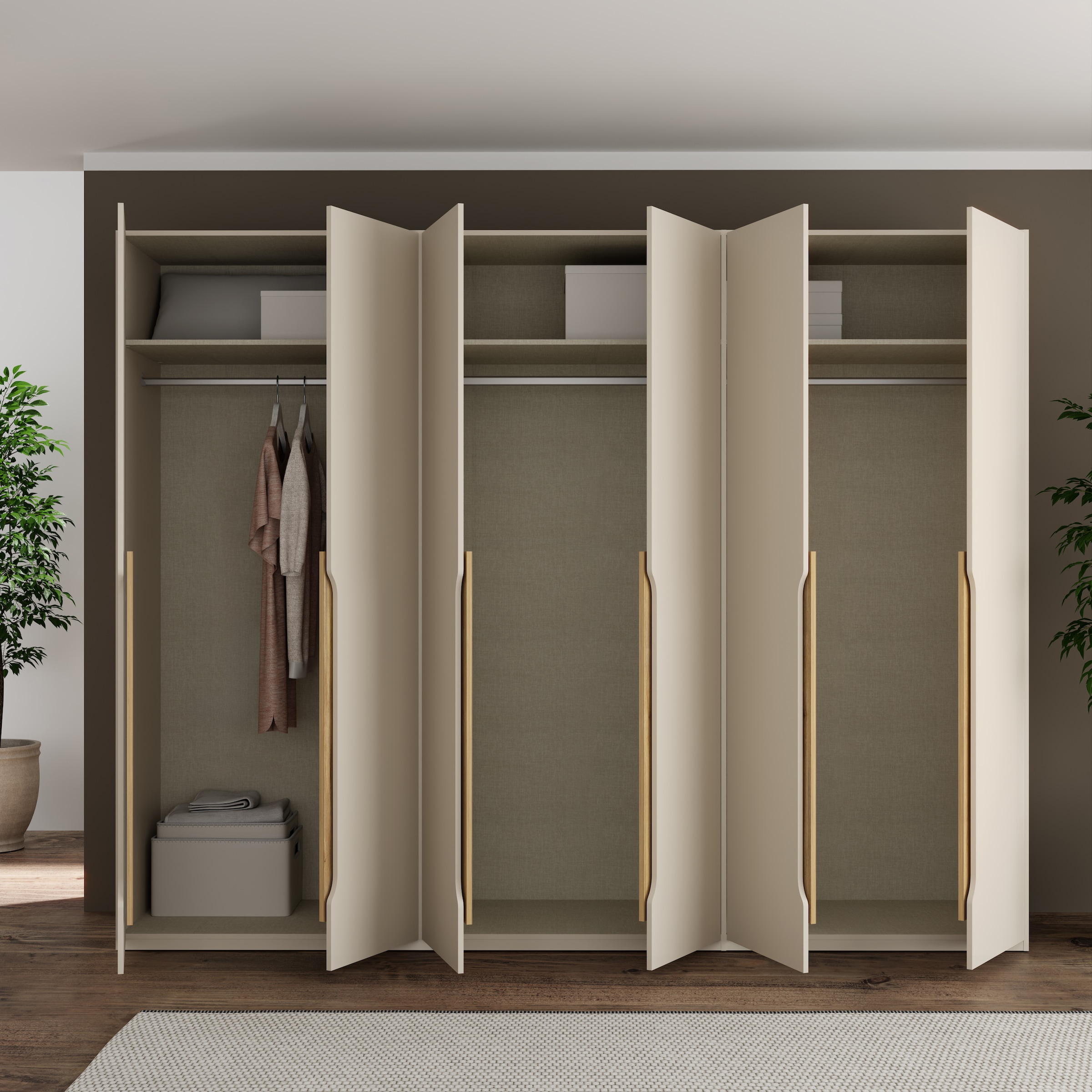 FORTE Drehtürenschrank, Höhe 2,10 mtr., stehende Montage, Grifflos