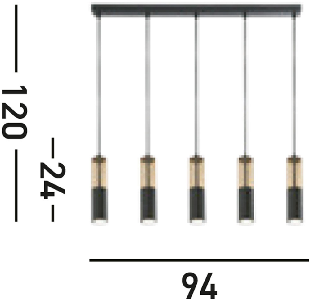 Searchlight Hängeleuchte »Merrygold 5Lt Bar Pendant - Black Metal & Amber Acrylic« GU10 1 Stk.
