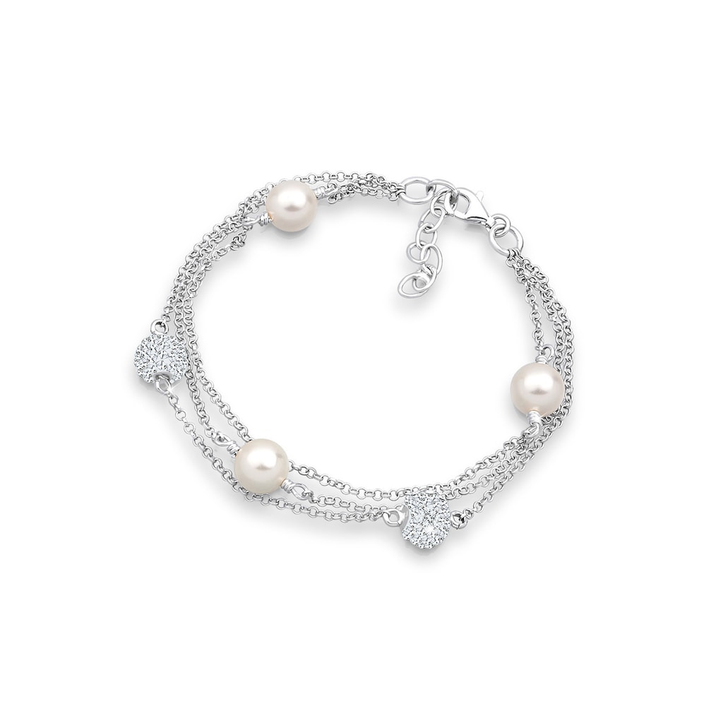 Elli Armband »Kugel Elegant synthetischen Perlen 925 Silber«