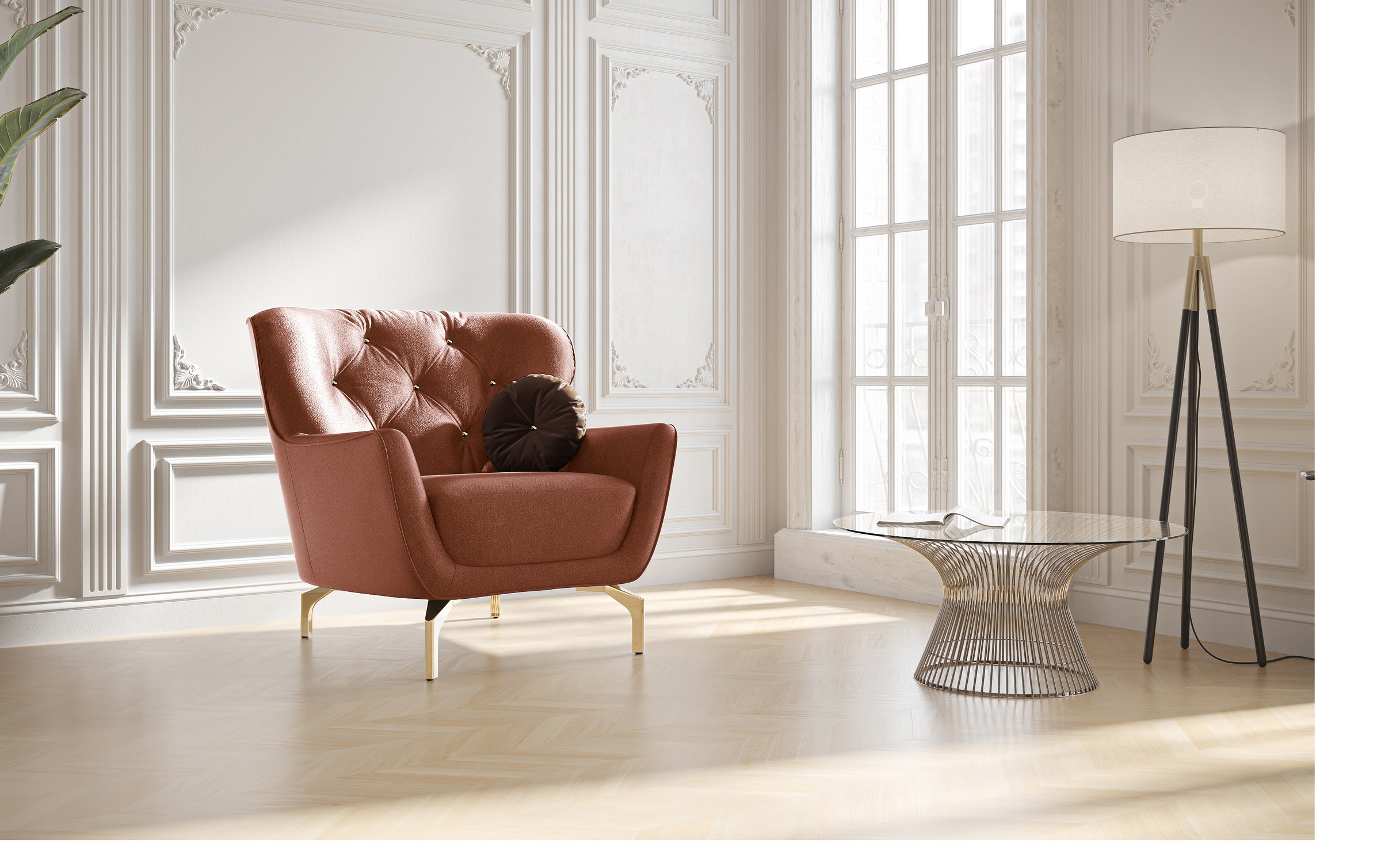 sit&more Sessel »Orient 3«, inkl. 1 Zierkissen mit Strass-Stein, goldfarben günstig online kaufen