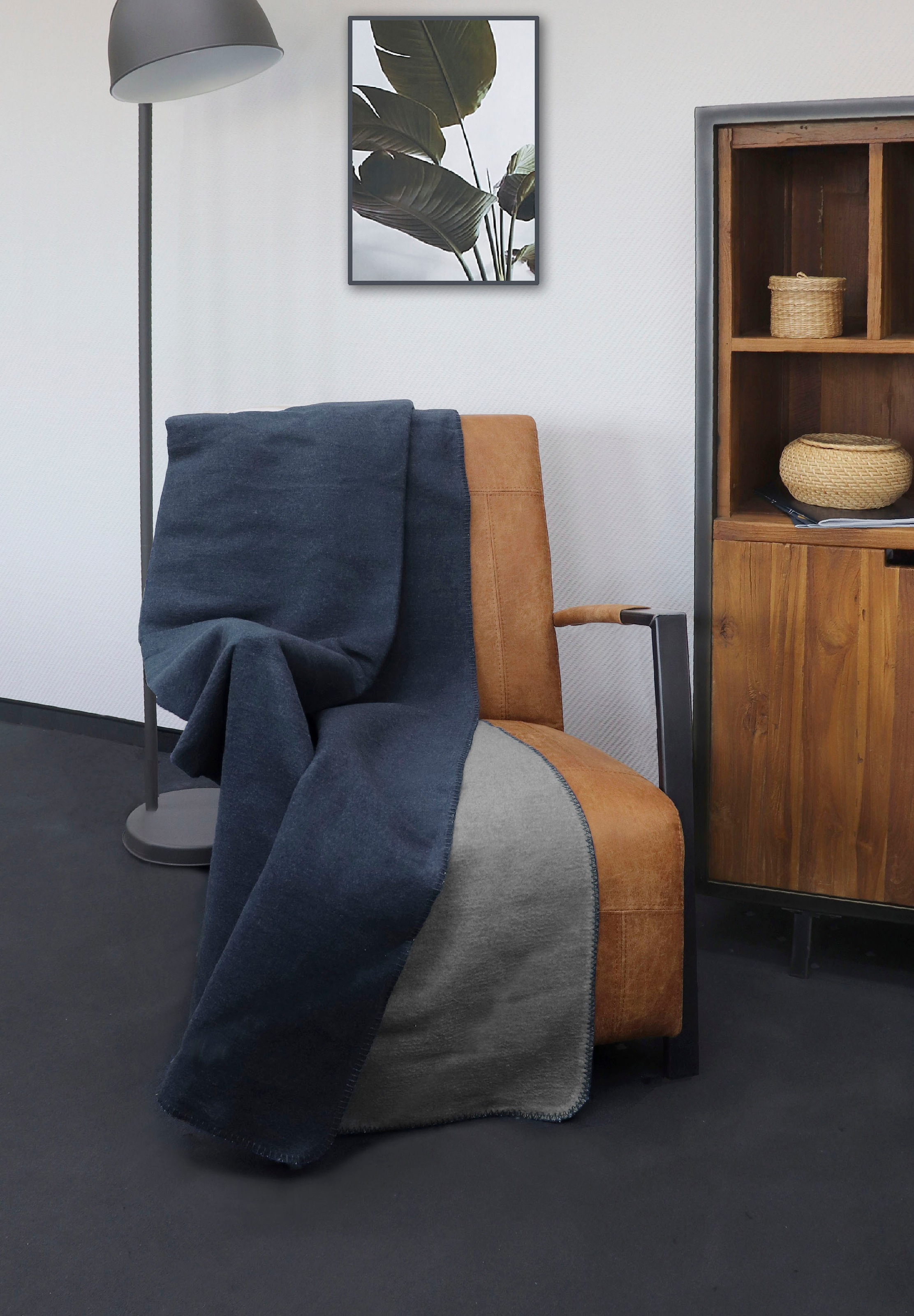 Biberna Wohndecke »Eva«, wohlig warme Melange Decke aus 100% Baumwolle - made in Germany