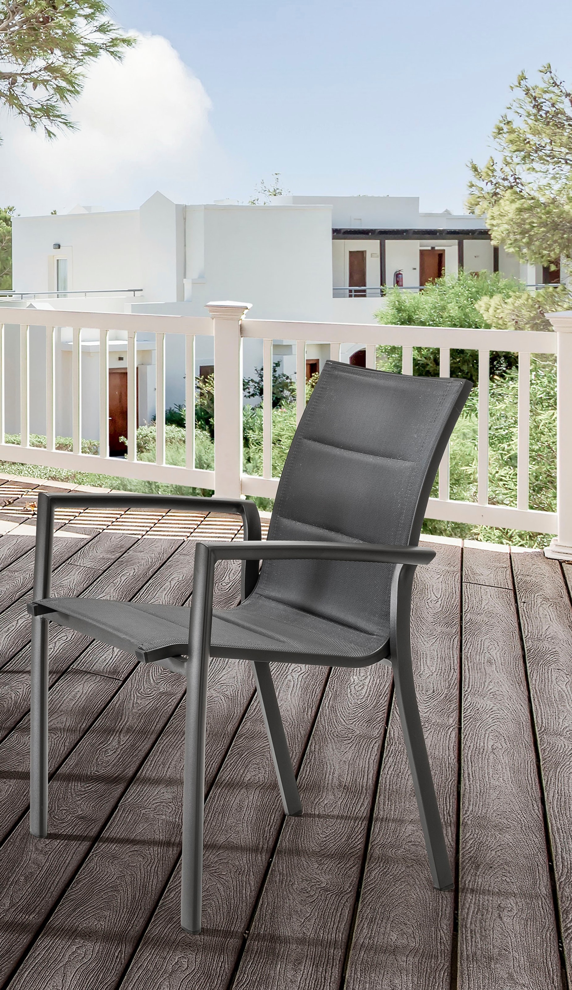 Destiny Garten-Essgruppe »COSTA CREMONA«, (5 tlg.), 4 Stapelsessel Textilene, 1 Tisch 160x90x74 cm