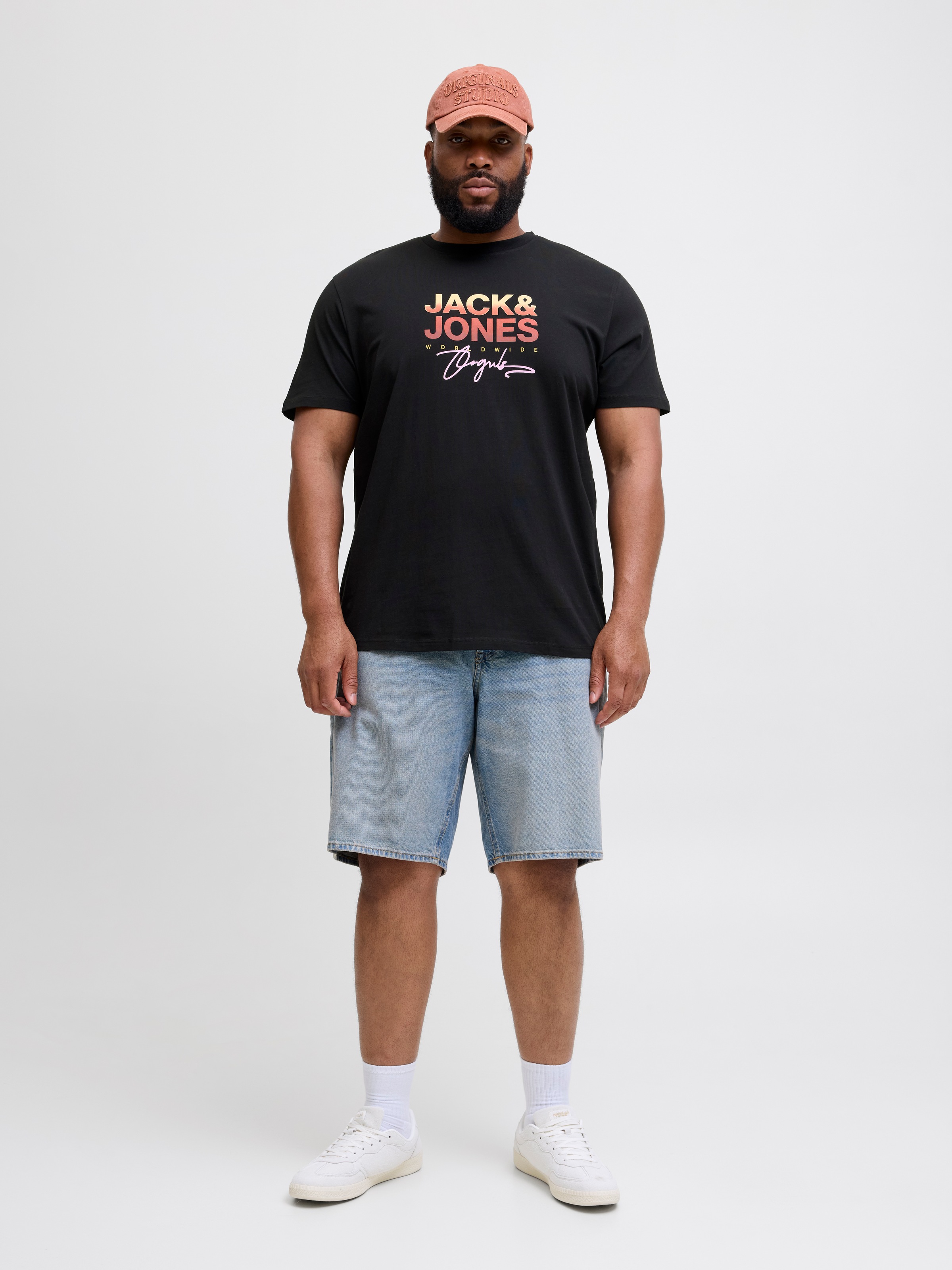 Jack & Jones PlusSize Print-Shirt »JORCANGGU TEE SS CREW NECK FST PLS«, mit Logo Print