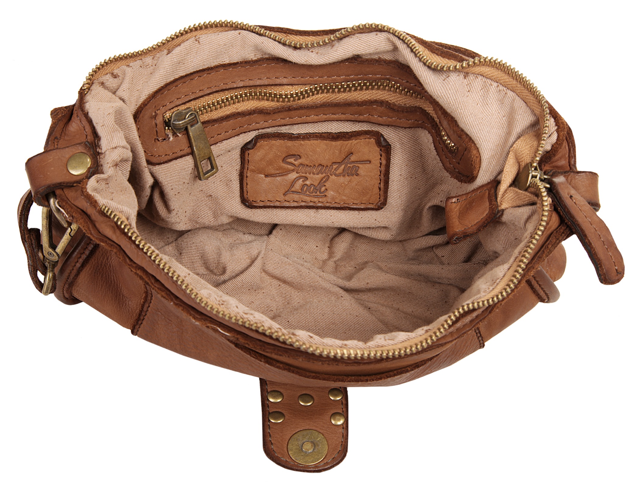 Samantha Look Henkeltasche, echt Leder, Made in Italy
