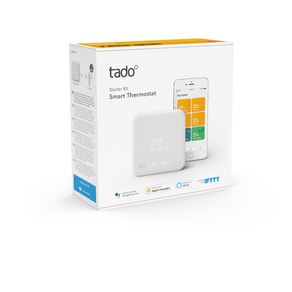 Tado Heizkörperthermostat »Starter Kit - Smartes Thermostat V3+ (Verkabelt) für Heizthermen + FBH«