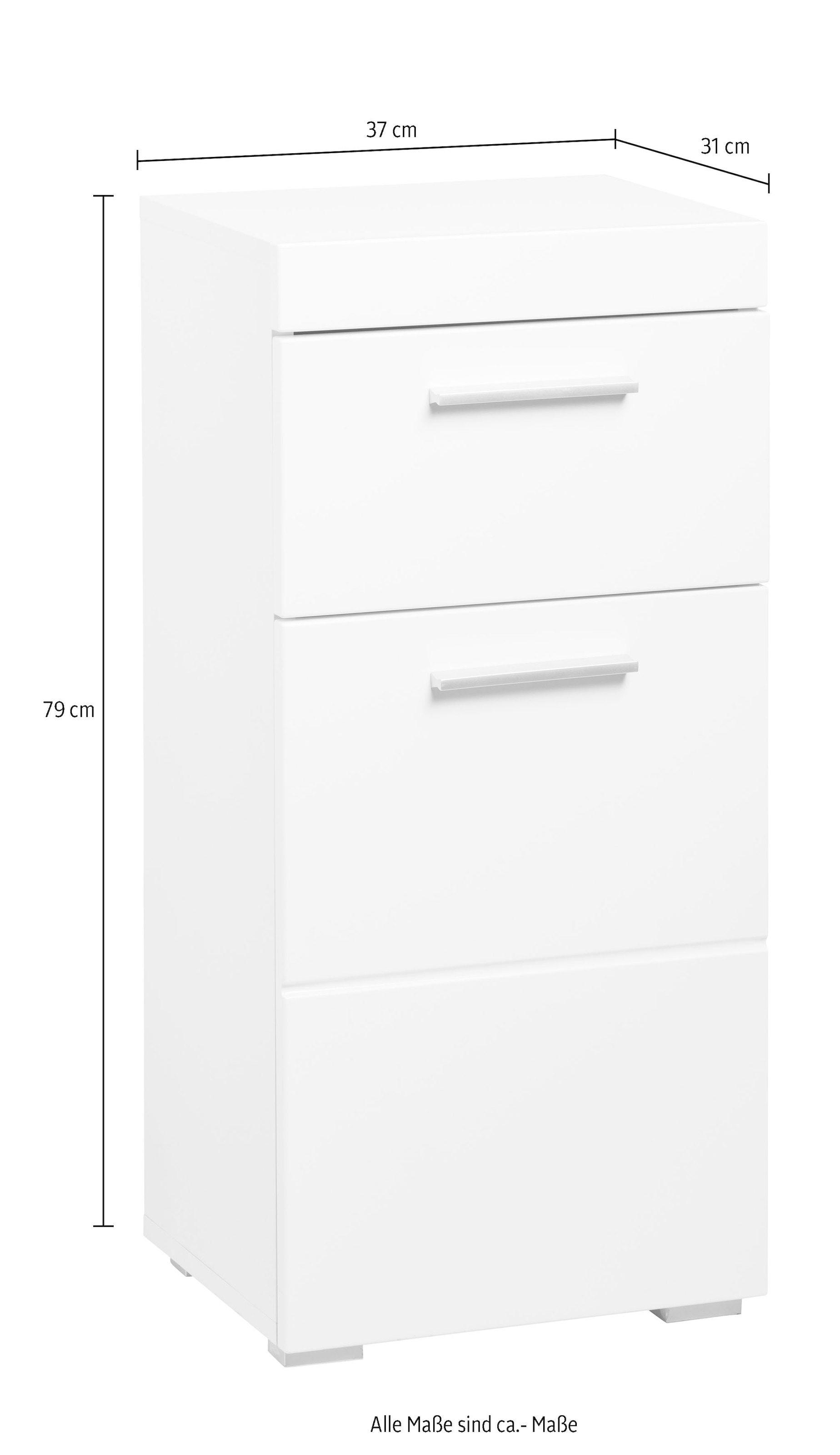welltime Unterschrank »Avena« Badezimmerkommode mit 1 Schublade und 1 Tür - (B/T/H) 37/31/79 cm