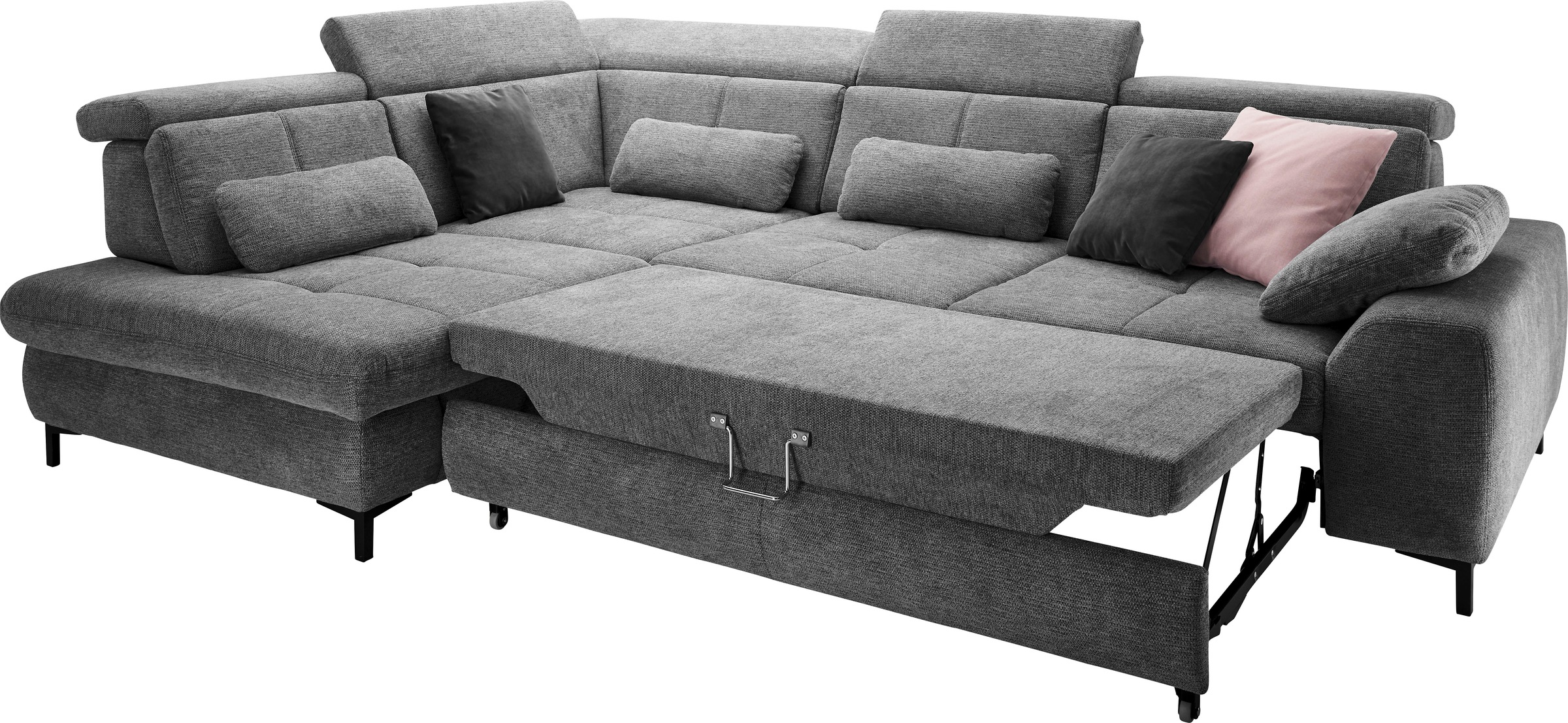 set one by Musterring Ecksofa »SO 3400 Sitzhöhe 47cm oder 49cm, Sitztiefe verstellbar, B/T 317/220 cm«, Kaltschaumpolsterung, Flachgewebe, whlw. mit Funktionen, Sitzhöhe 47