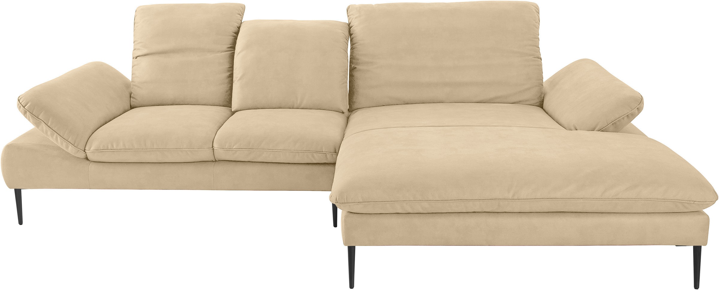 W.SCHILLIG Ecksofa »enjoy&MORE, Designsofa, elegant und bequem, L-Form«, Sitztiefenverstellung, Füße schwarz pulverbeschichtet, Breite 310 cm