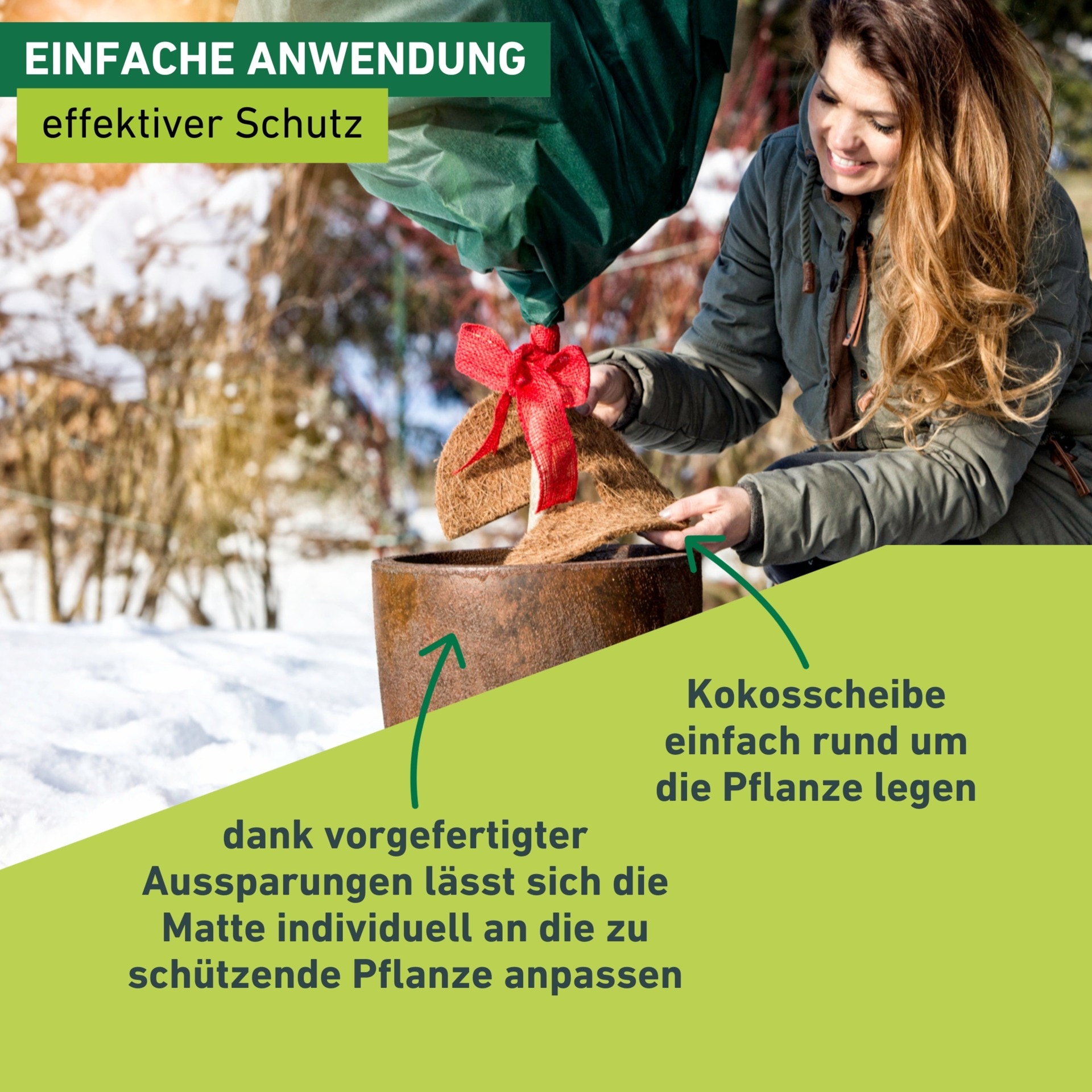 Windhager Winterschutzvlies »Cocodisc, Frostschutz Mulchscheibe für Pflanzen« 1 Stk. tlg. Kälteschutz aus Kokosfasern, erhältlich mit Ø 37 cm oder 60 cm