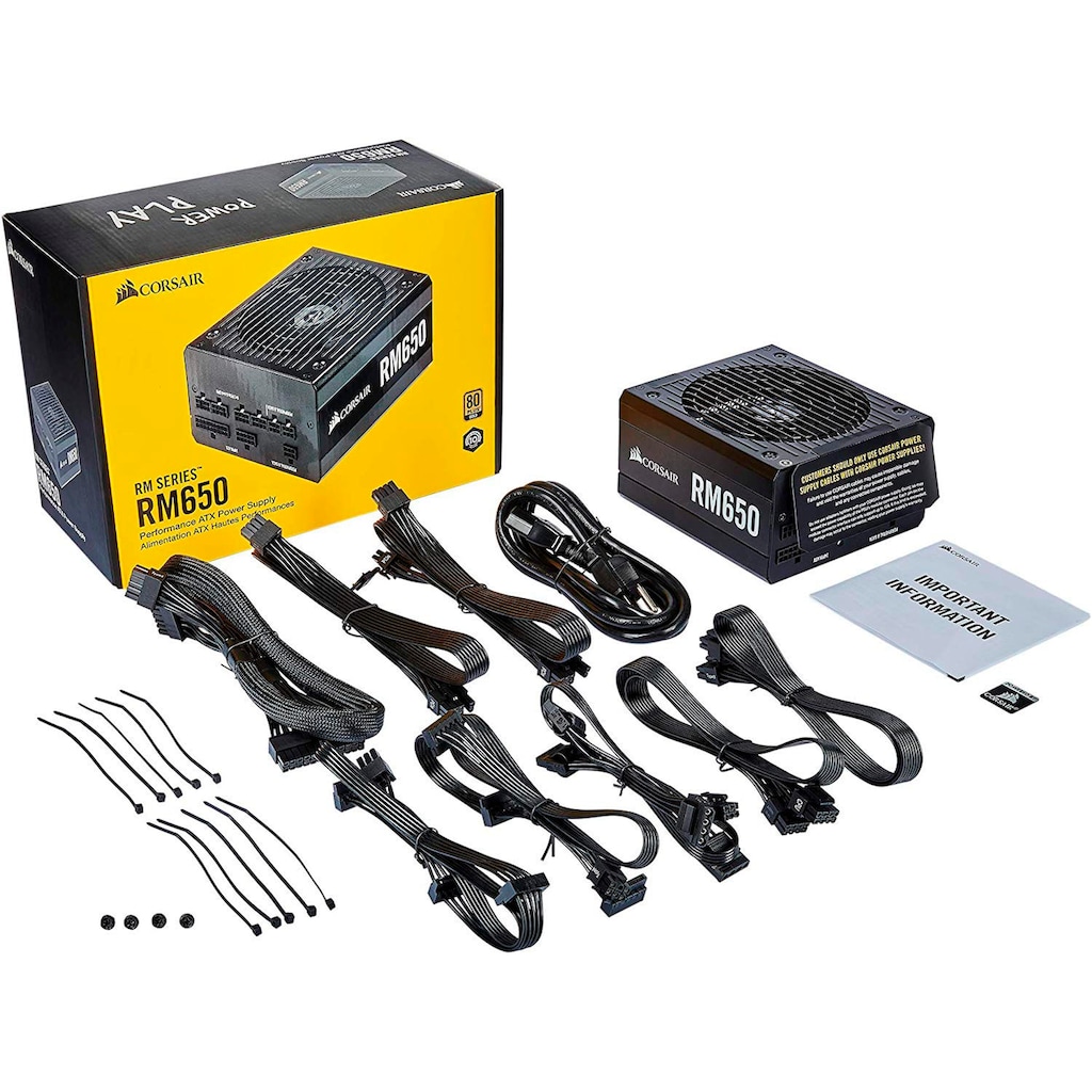 Corsair PC-Netzteil »RM650 80 PLUS Gold Fully Modular ATX Power Supply«, (1 St.)