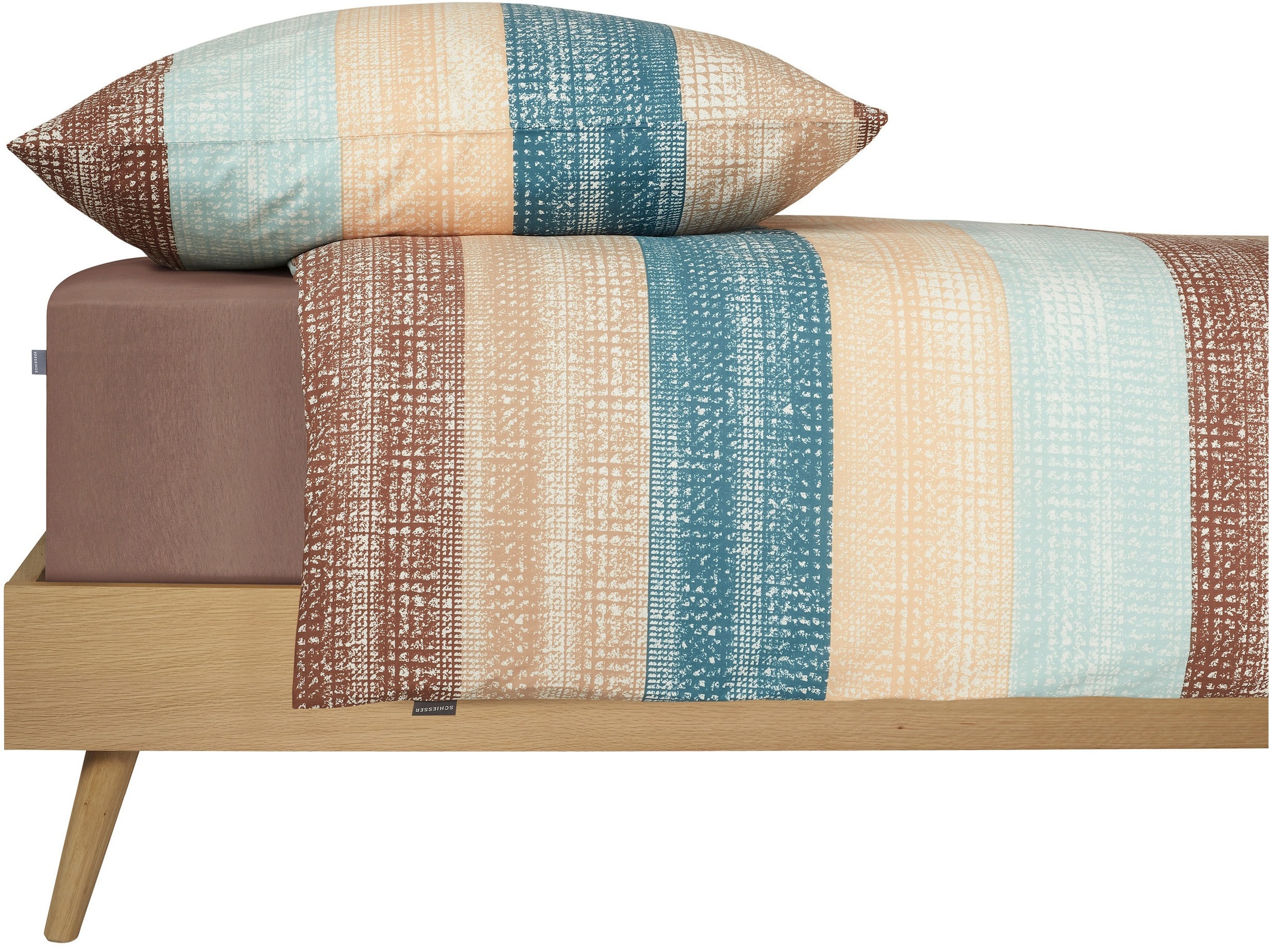Schiesser Bettwäsche »Emilia aus weicher Baumwolle und texturierten Streifen«, (2 tlg.), MADE IN GREEN by OEKO-TEX®-zertifiziert