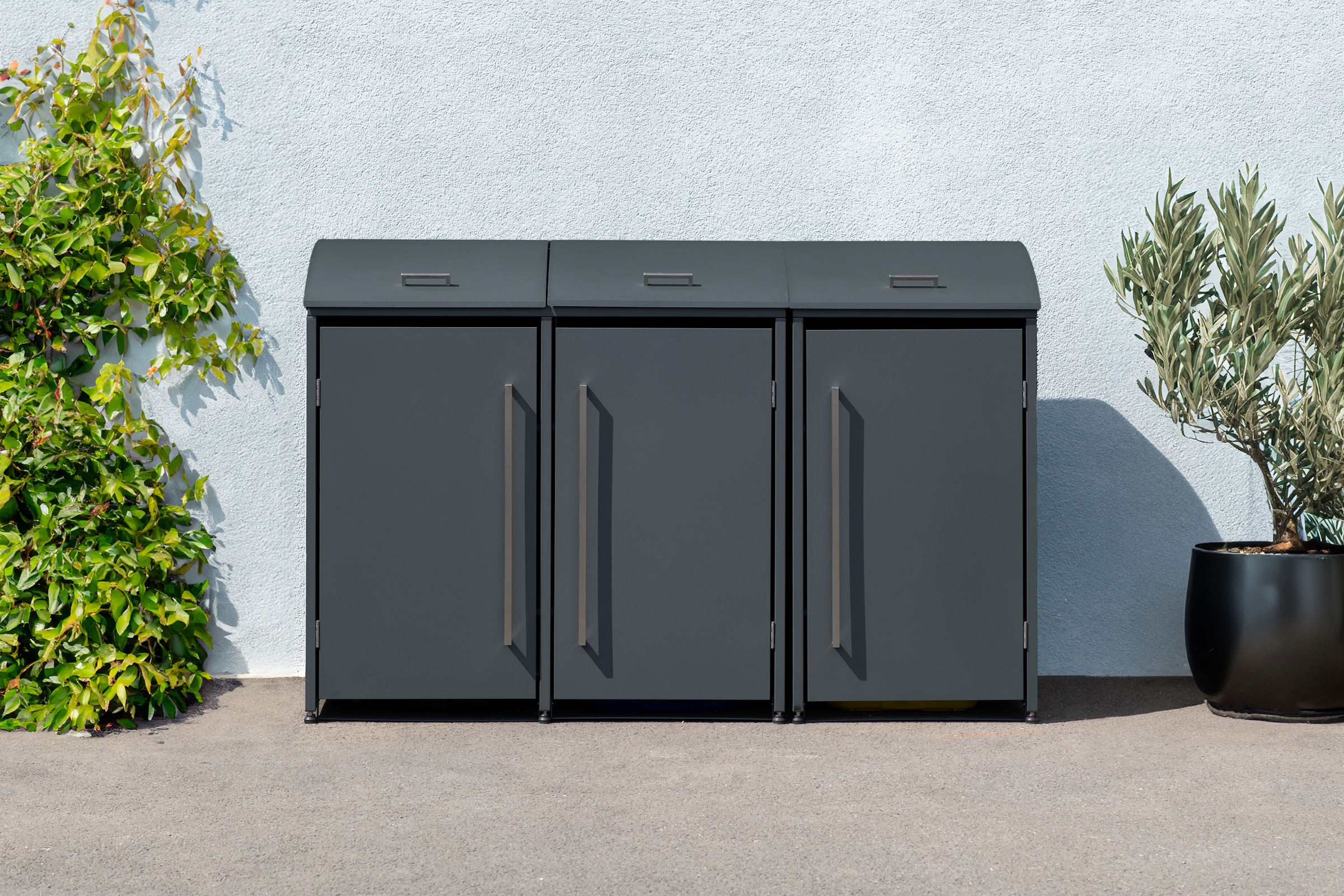 WESTMANN Mülltonnenbox »Moderna 3«, Platz für 3 Mülltonnen je 240 L, BxHxT: 211x83x135 cm