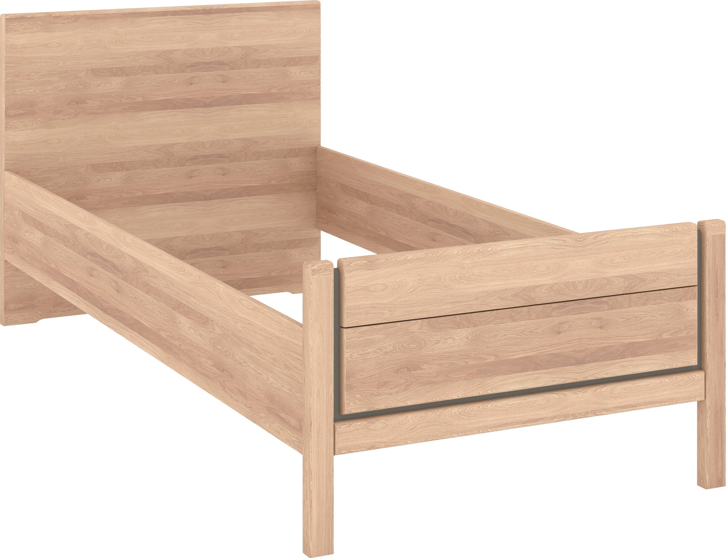 Musterring Holzbett »Sorrent, Bettgestell, Bettrahmen, teilmassiv Eiche«, (MADE IN GERMANY), Eiche teilmassiv, Liegehöhenverstellung, Stollenfußteil
