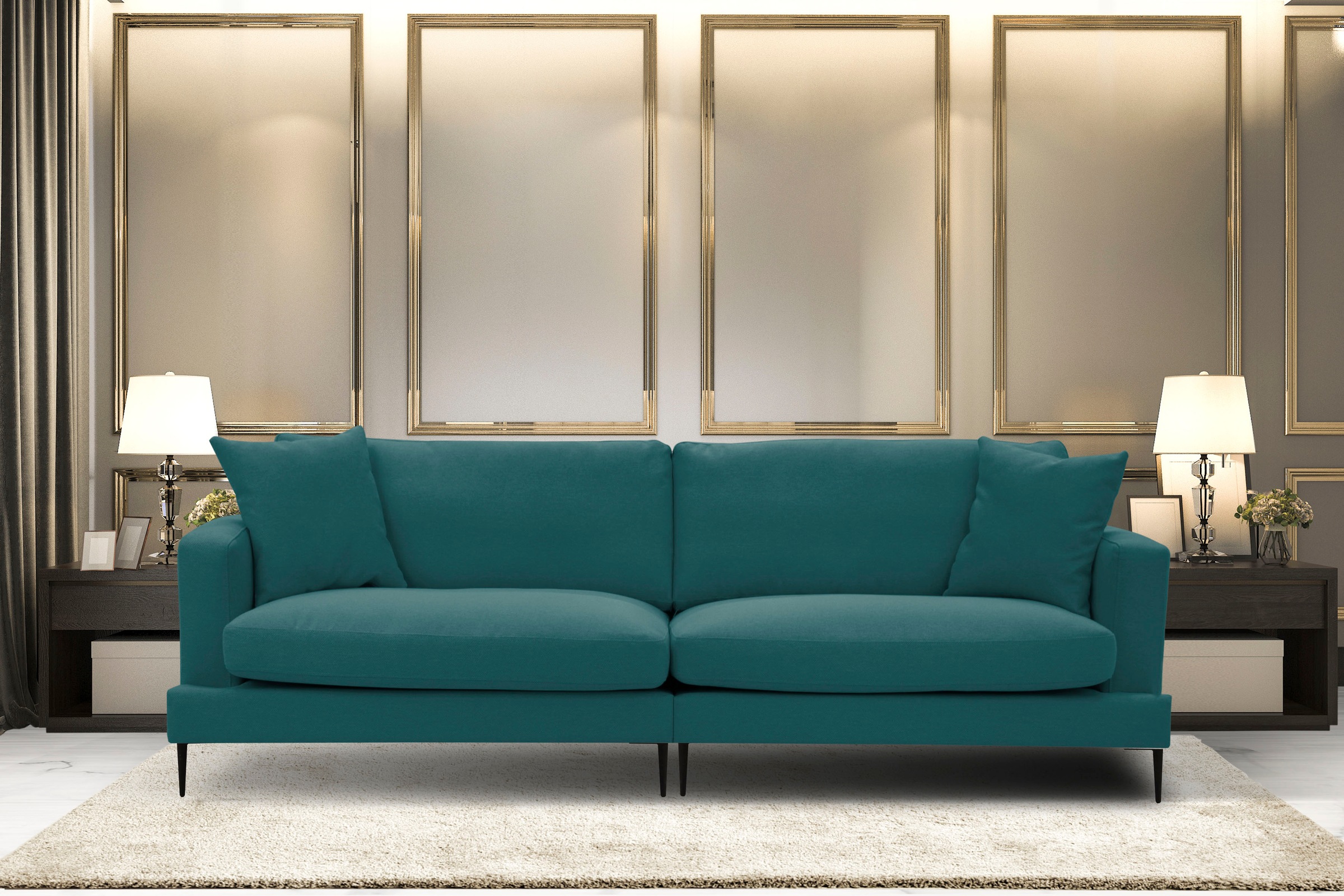 Home affaire Big-Sofa »Cozy elegantes Designsofa, Maße B/T/H: 252/97/80 cm« günstig online kaufen