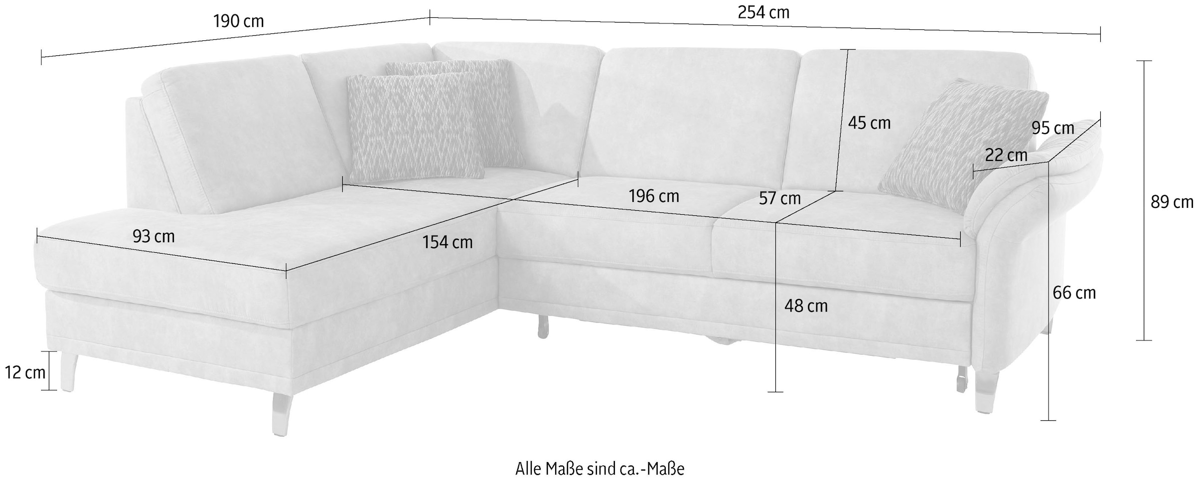 sit&more Ecksofa »Clio L-Form«, wahlweise mit Bettfunktion und Bettkasten, inklusive Federkern